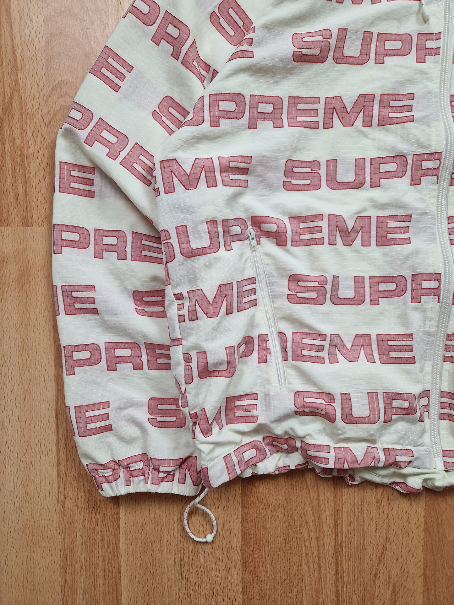 RARE Supreme Logo Ripstop Hooded Track Jacket (M)
