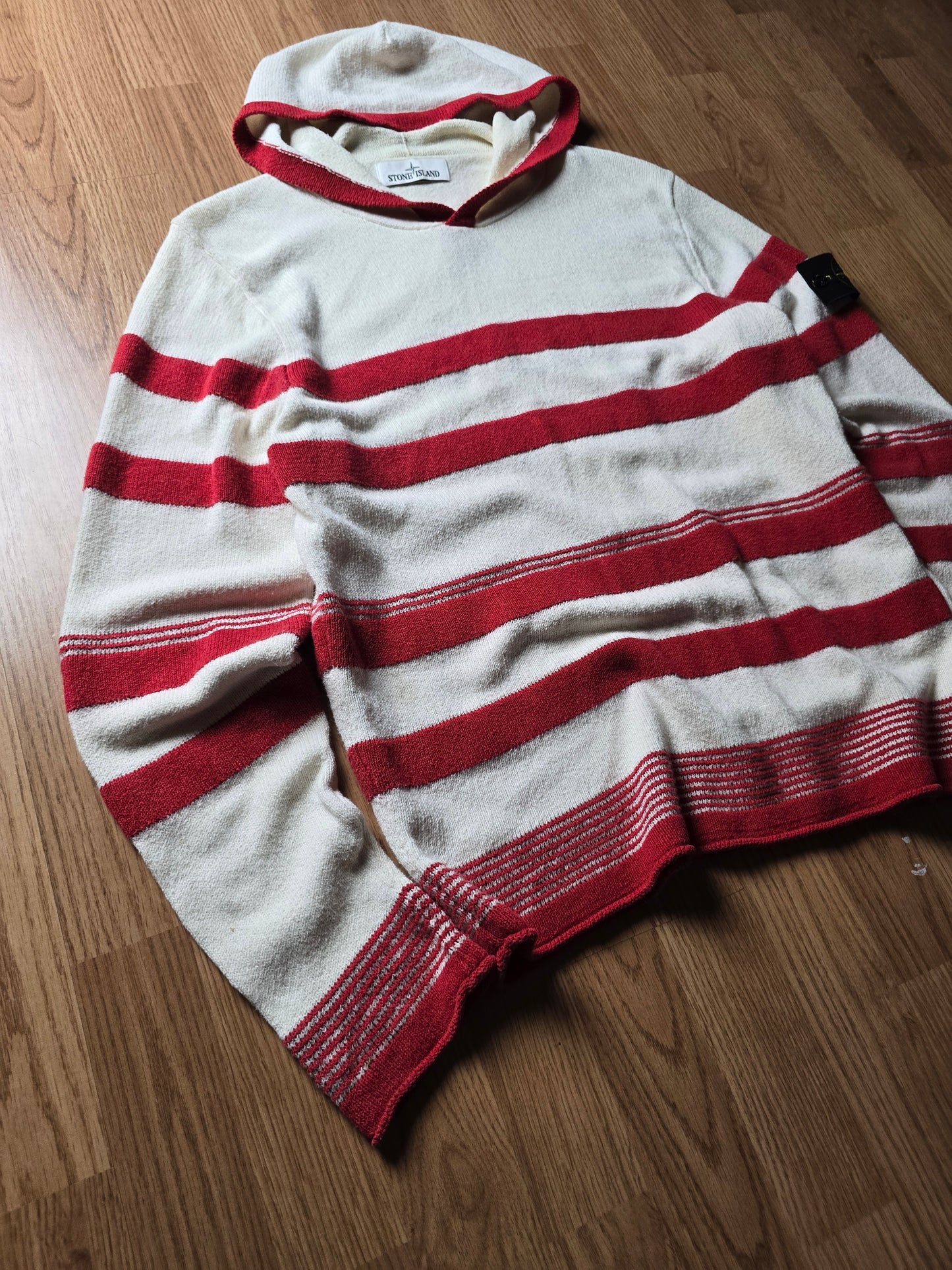 SS14 Stone Island Striped Knitted Cotton Hoodie (M)