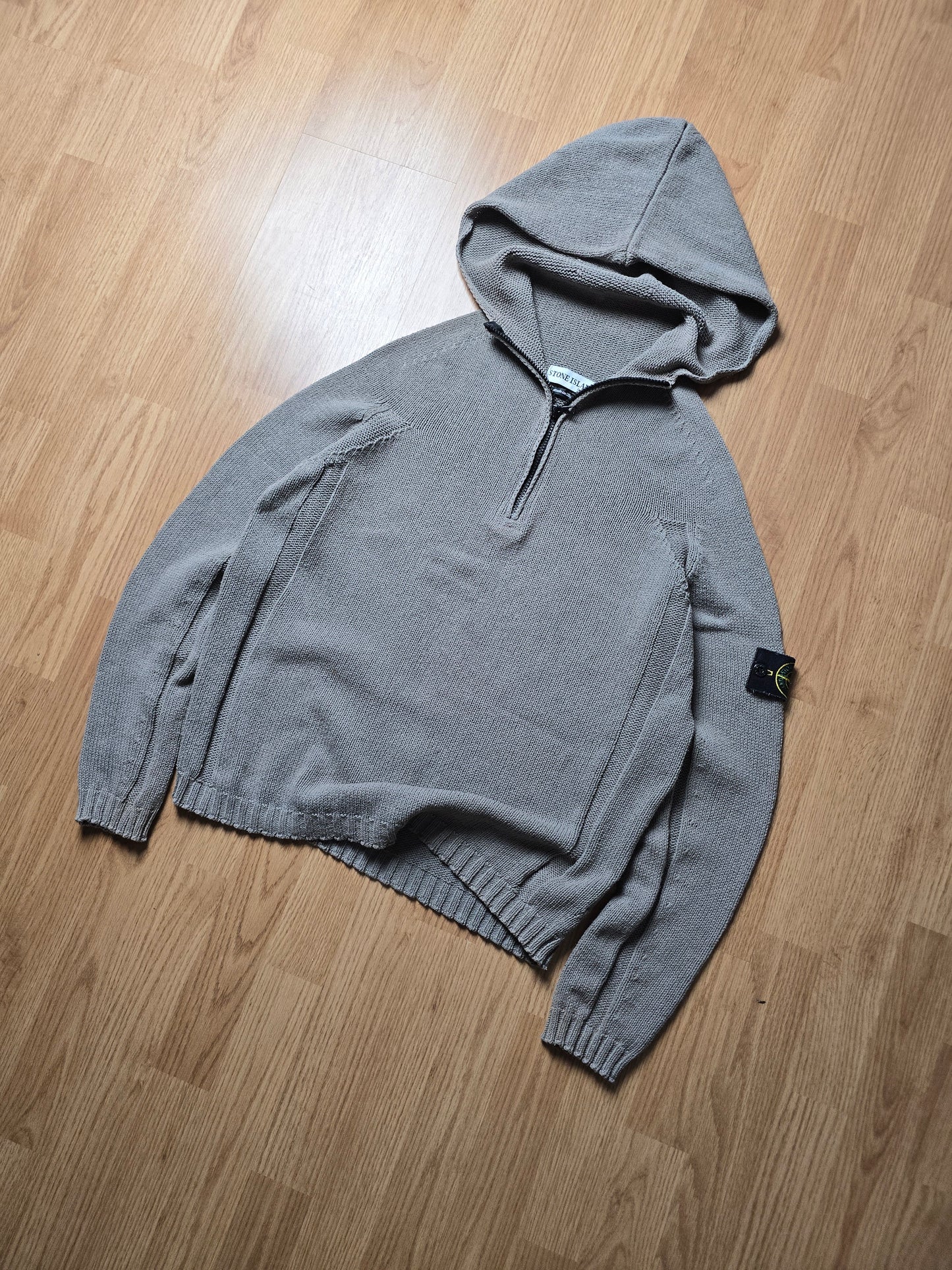 Stone Island SS03 1/4 zip Cotton Knit Hoodie (S/M)