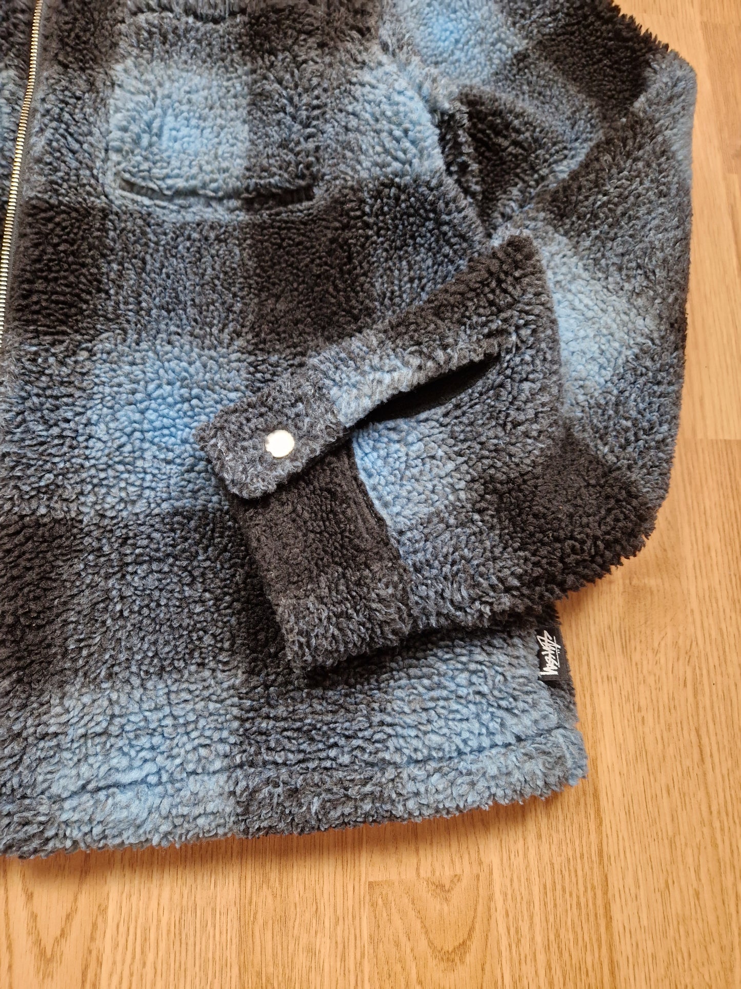 Stussy 'Shadow Plaid' Sherpa Zip Shirt/Jacket (M)
