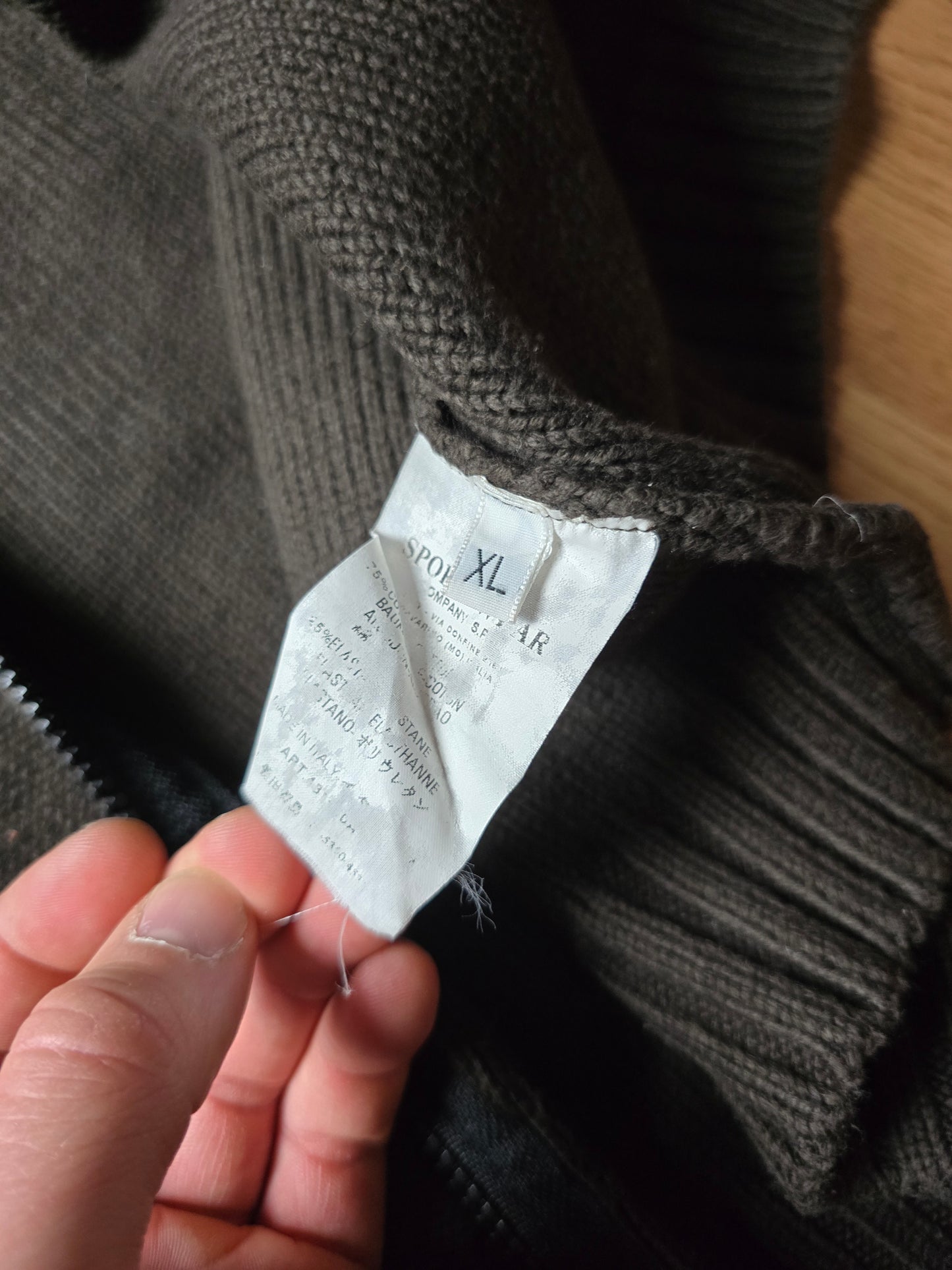 Stone Island AW05 Cotton Knit Zip Hoodie (M)