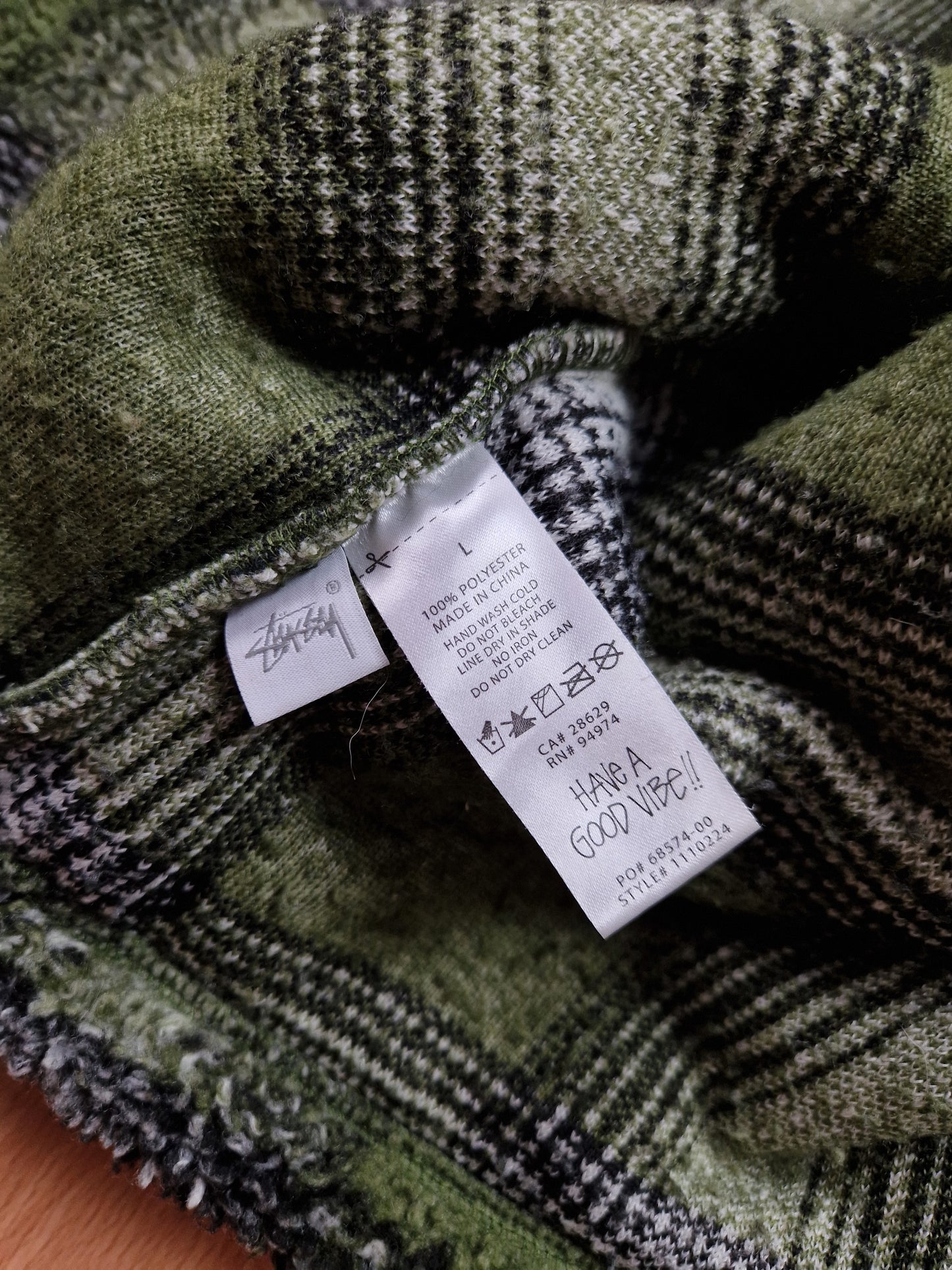 Stussy 'Shadow Plaid' Sherpa Zip Shirt/Jacket (L)