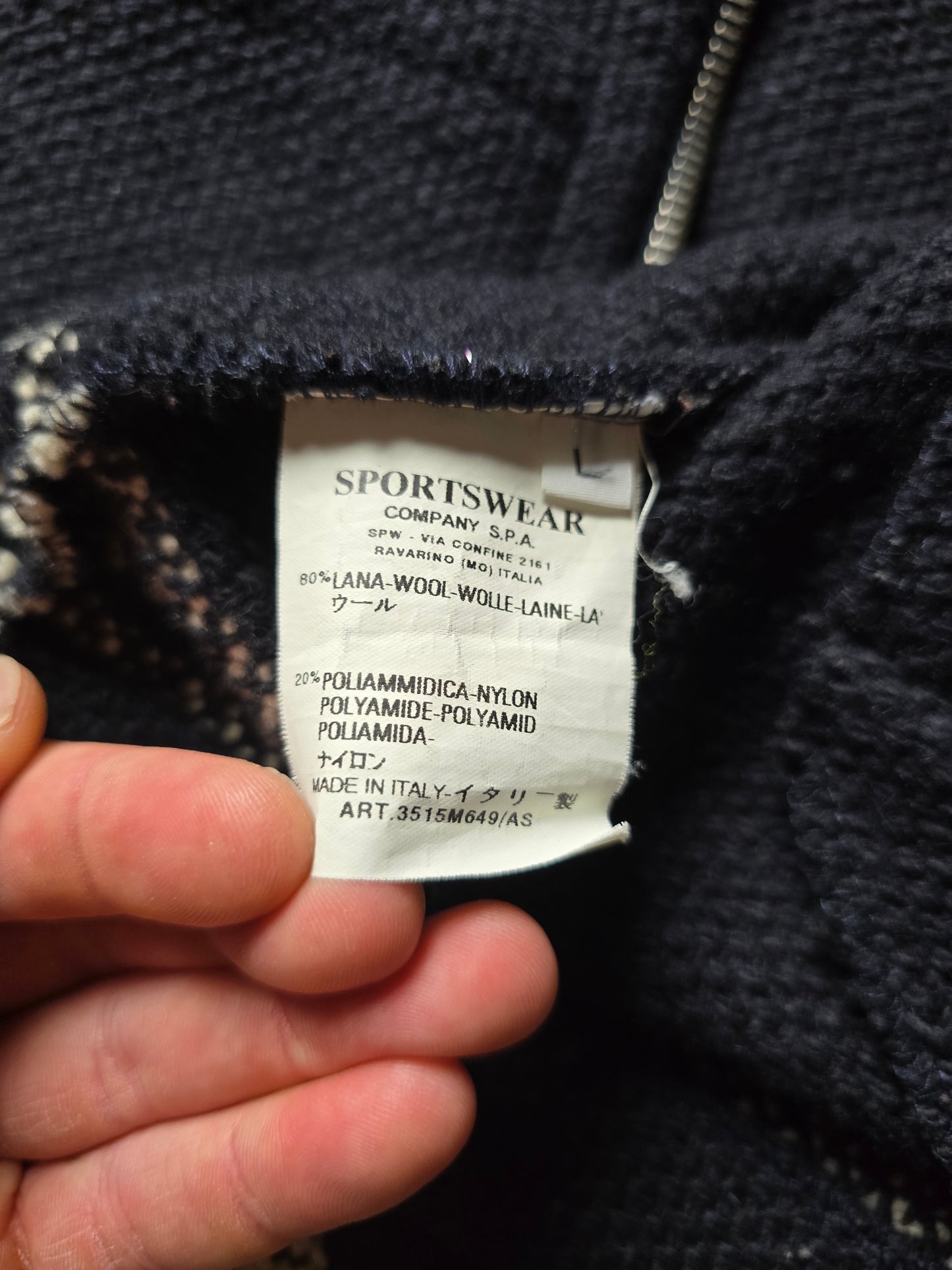 Vintage Stone Island AW01 Heavyweight Wool Zip Cardigan (L)