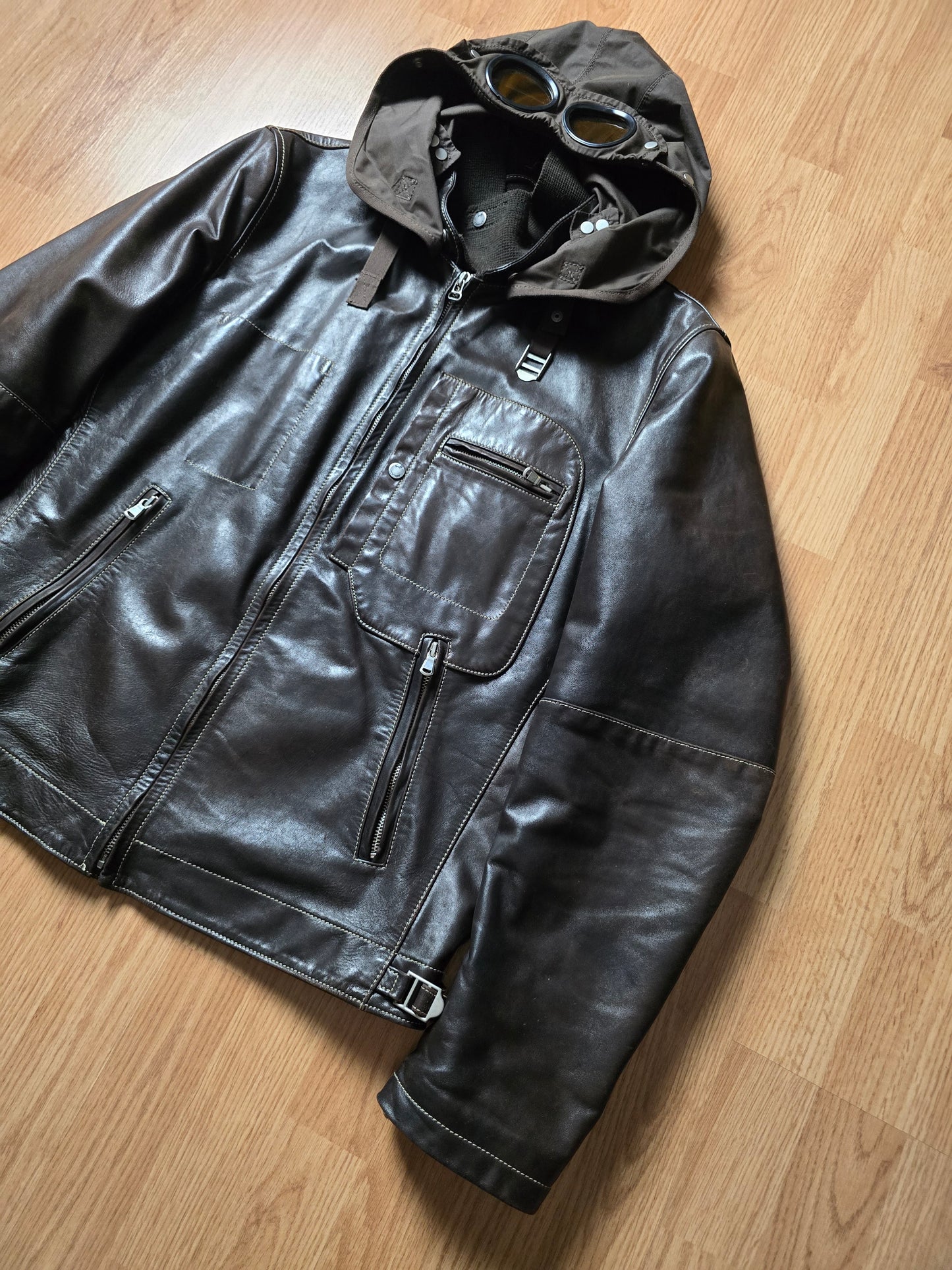 RARE C.P. Company Leather Goggle Jacket (M)