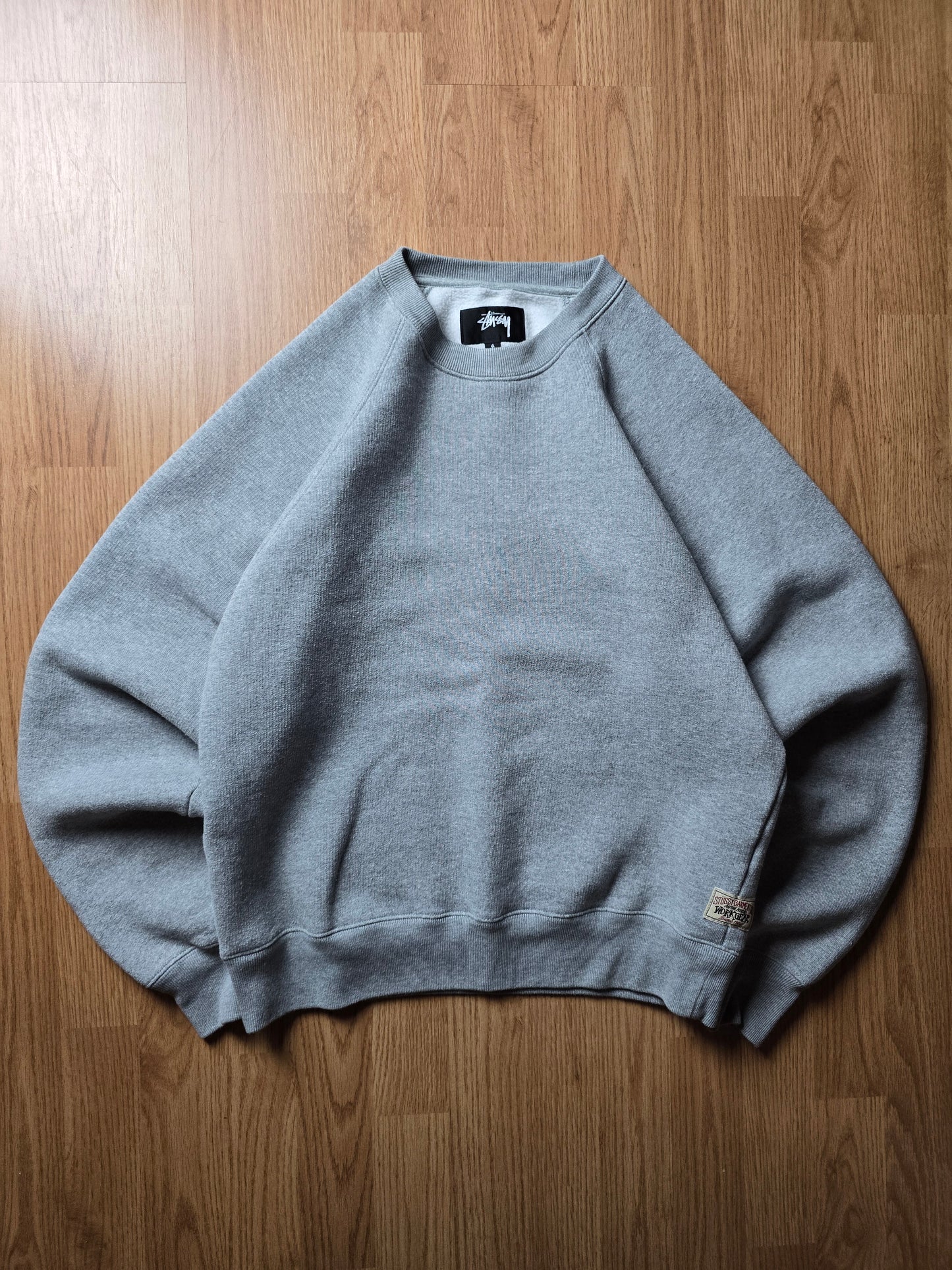 Stussy Raglan Fleece Crewneck Sweatshirt (S)