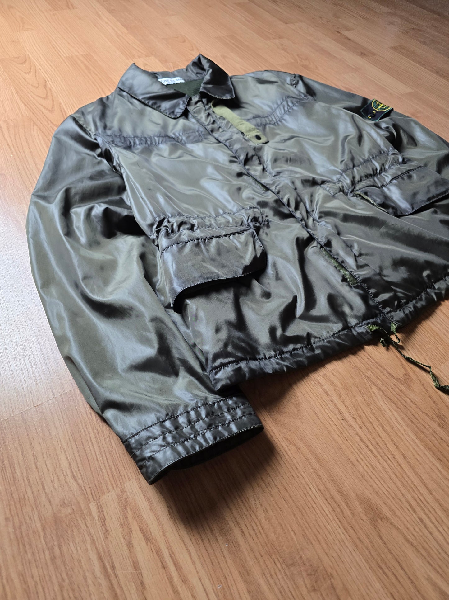 90s Stone Island Green Edge Flight Jacket (XL)