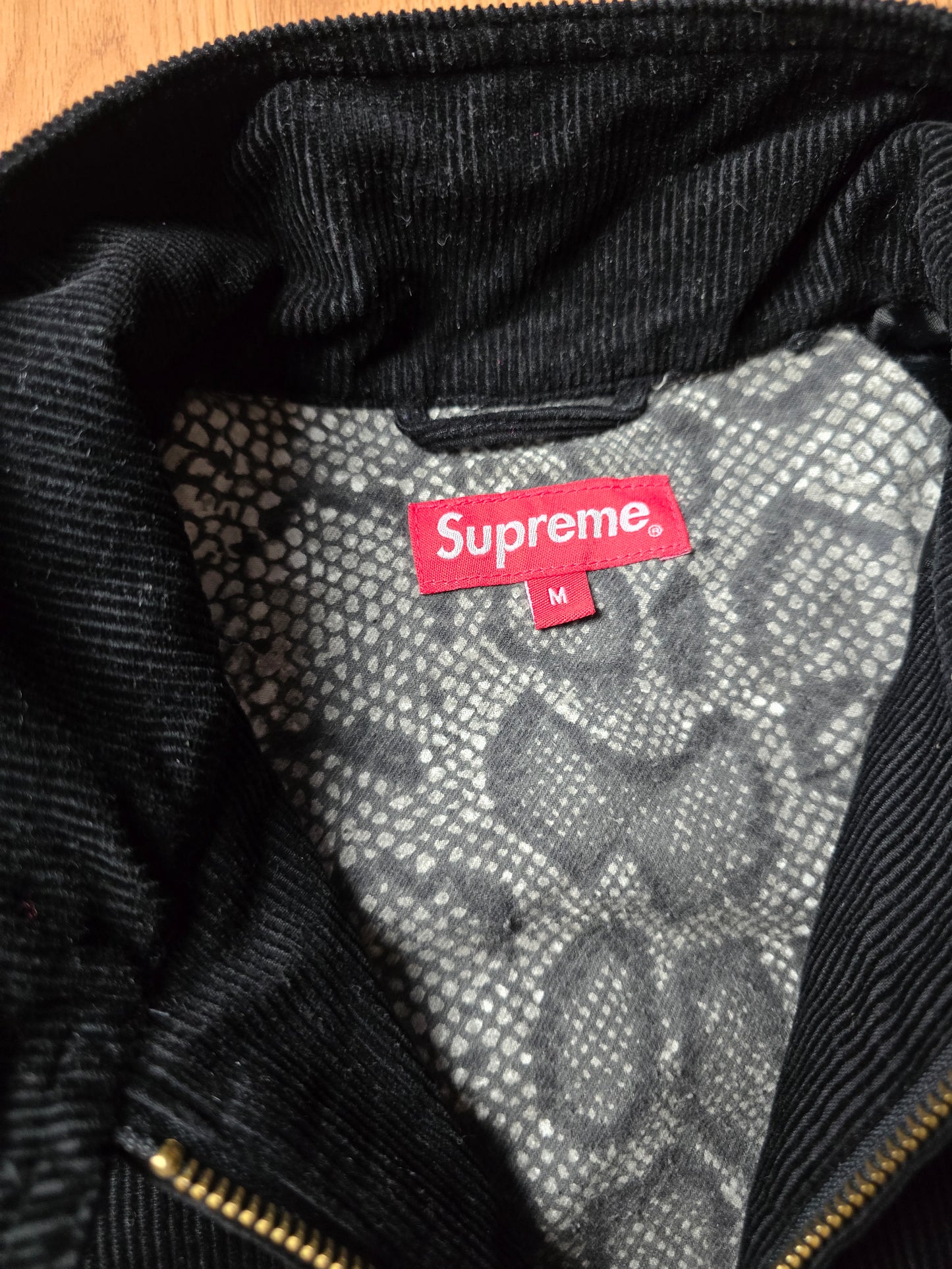 Supreme Corduroy Snake Skin Lined Harrington Jacket (M)