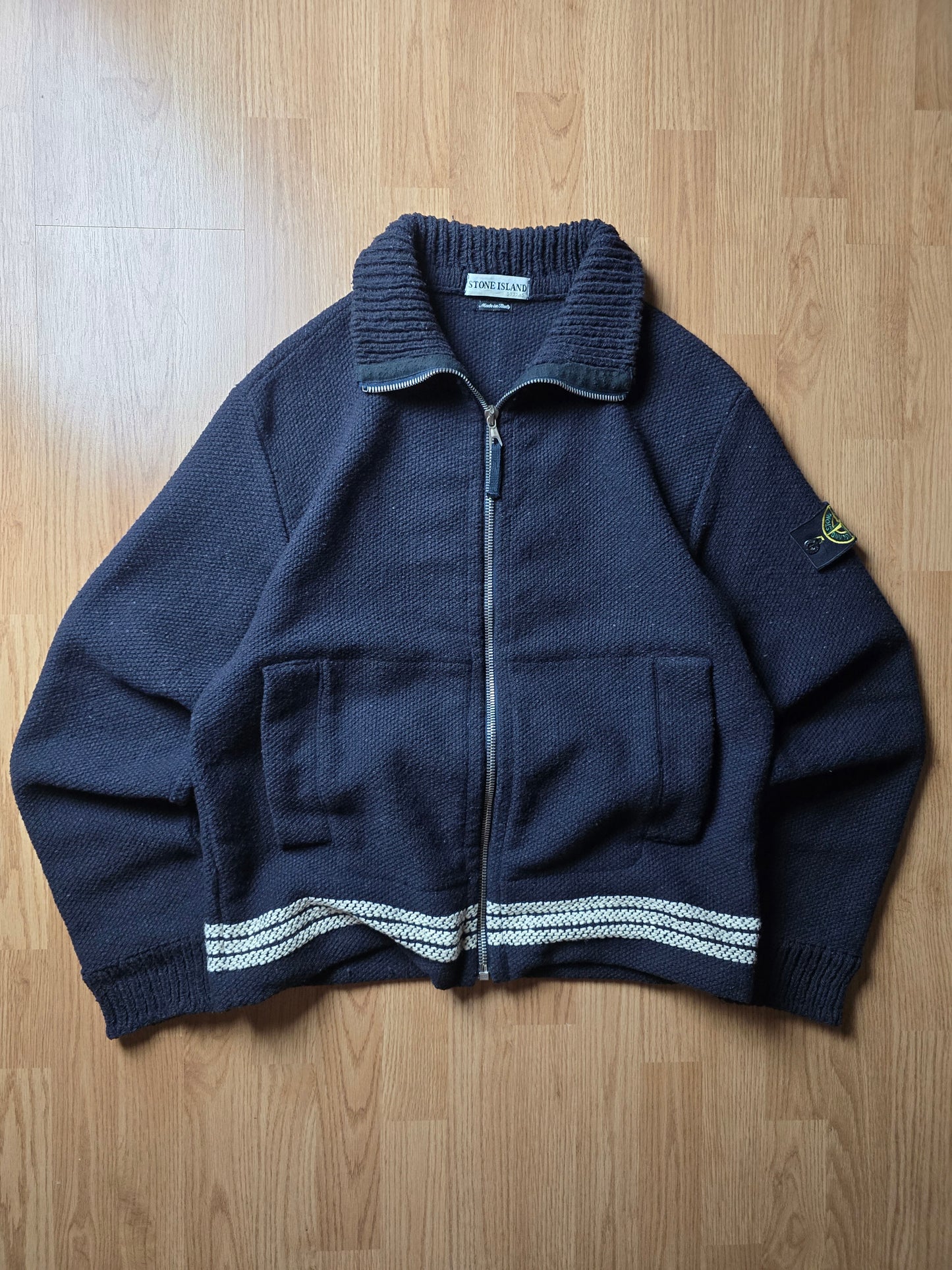 Vintage Stone Island AW01 Heavyweight Wool Zip Cardigan (L)