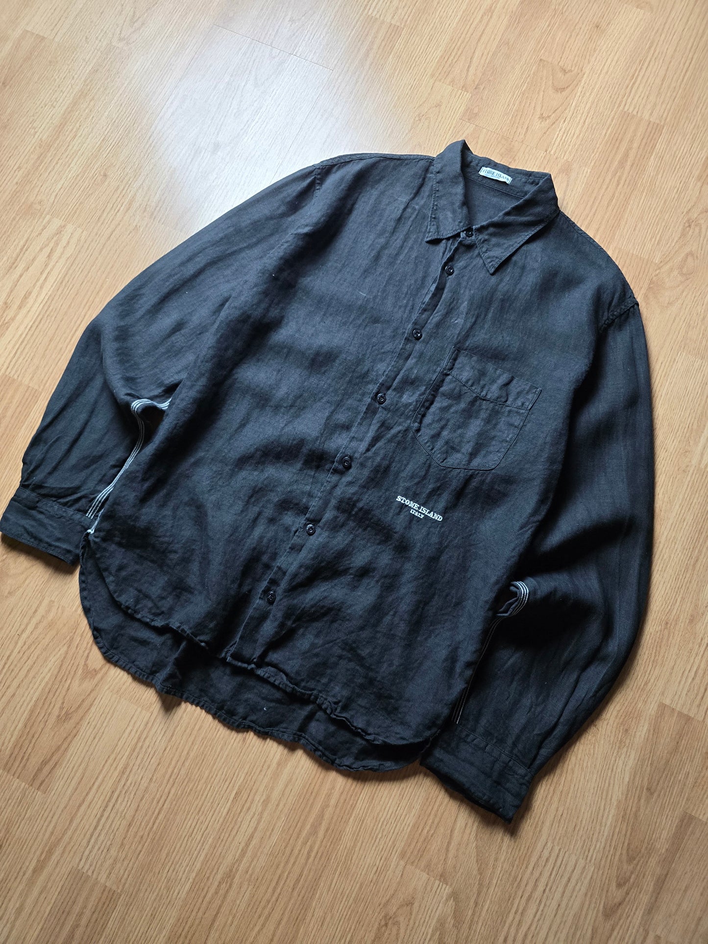 Vintage Stone Island Embroidered Linen LS Shirt (L)