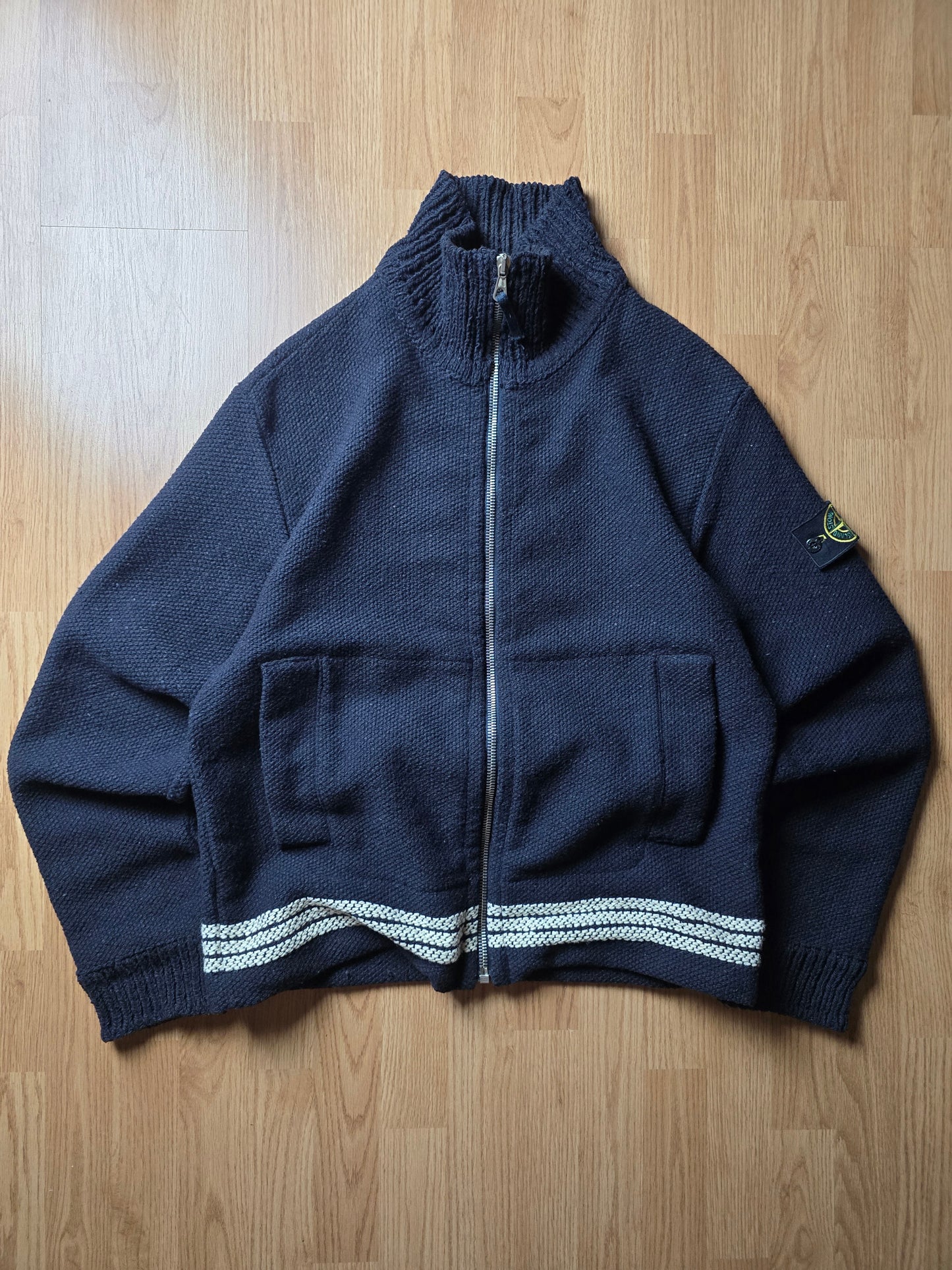Vintage Stone Island AW01 Heavyweight Wool Zip Cardigan (L)