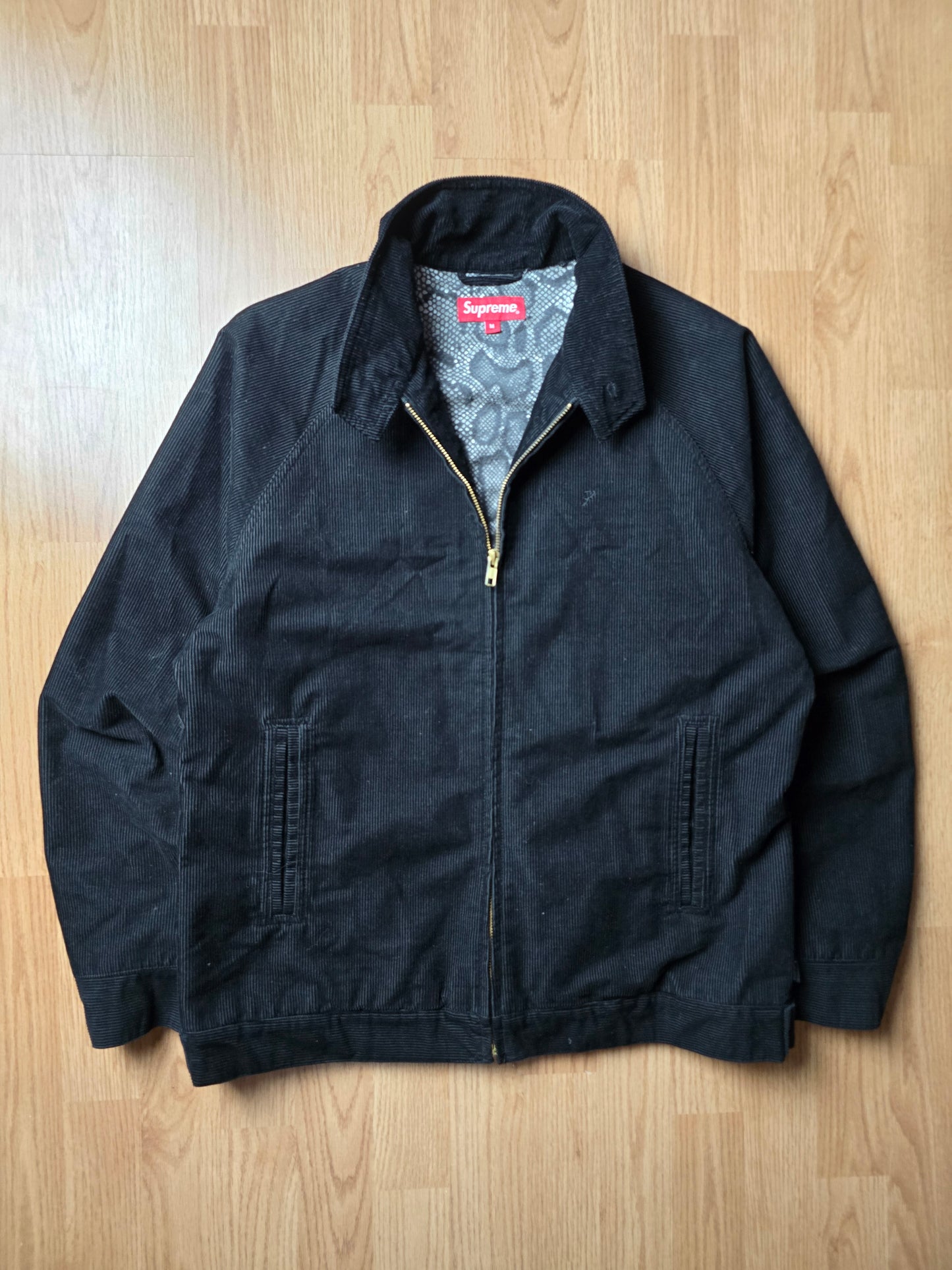 Supreme Corduroy Snake Skin Lined Harrington Jacket (M)