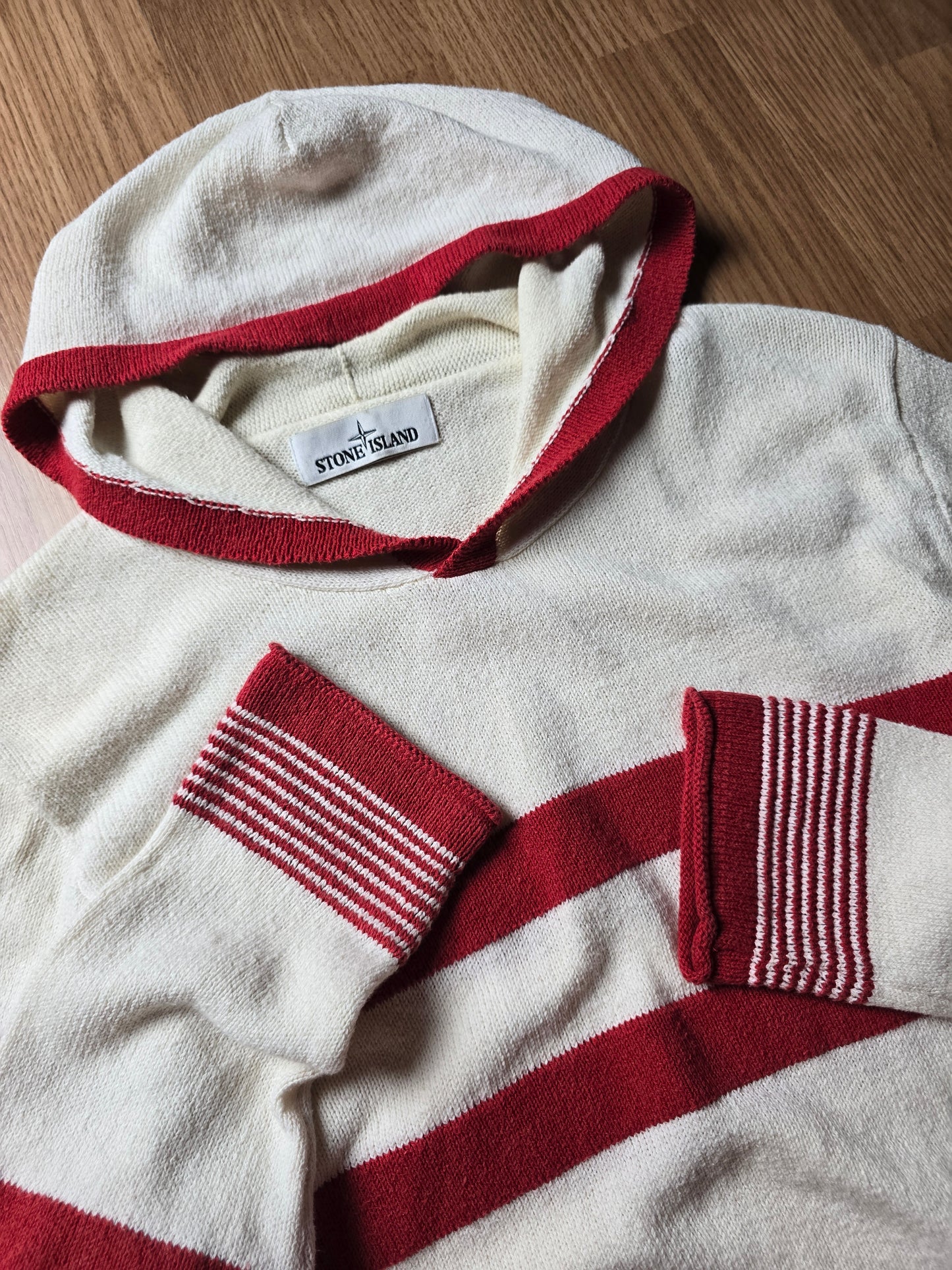 SS14 Stone Island Striped Knitted Cotton Hoodie (M)