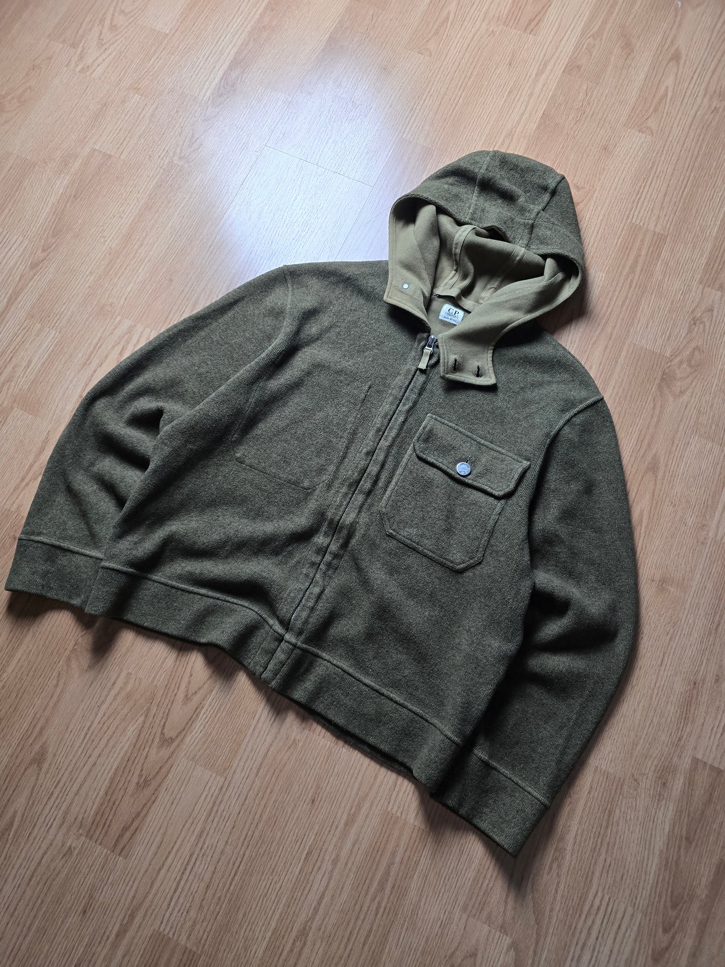 C.P. Company AW03 Cotton & Wool Blend Knit Zip Hoodie (M)