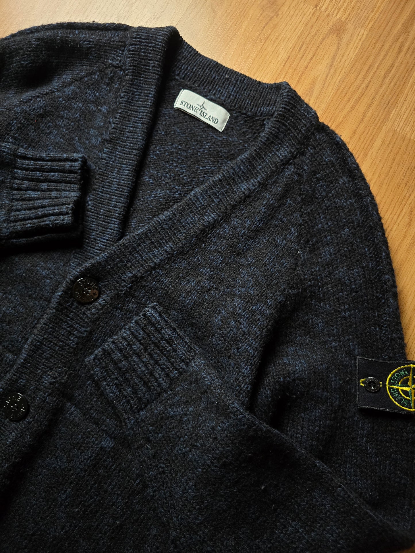 Stone Island Wool Blend Chunky Knit Button Cardigan (S)