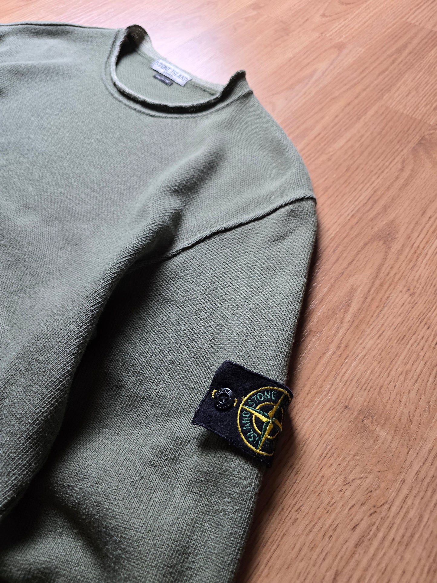 Vintage Stone Island Distressed Collar Sweater (M)