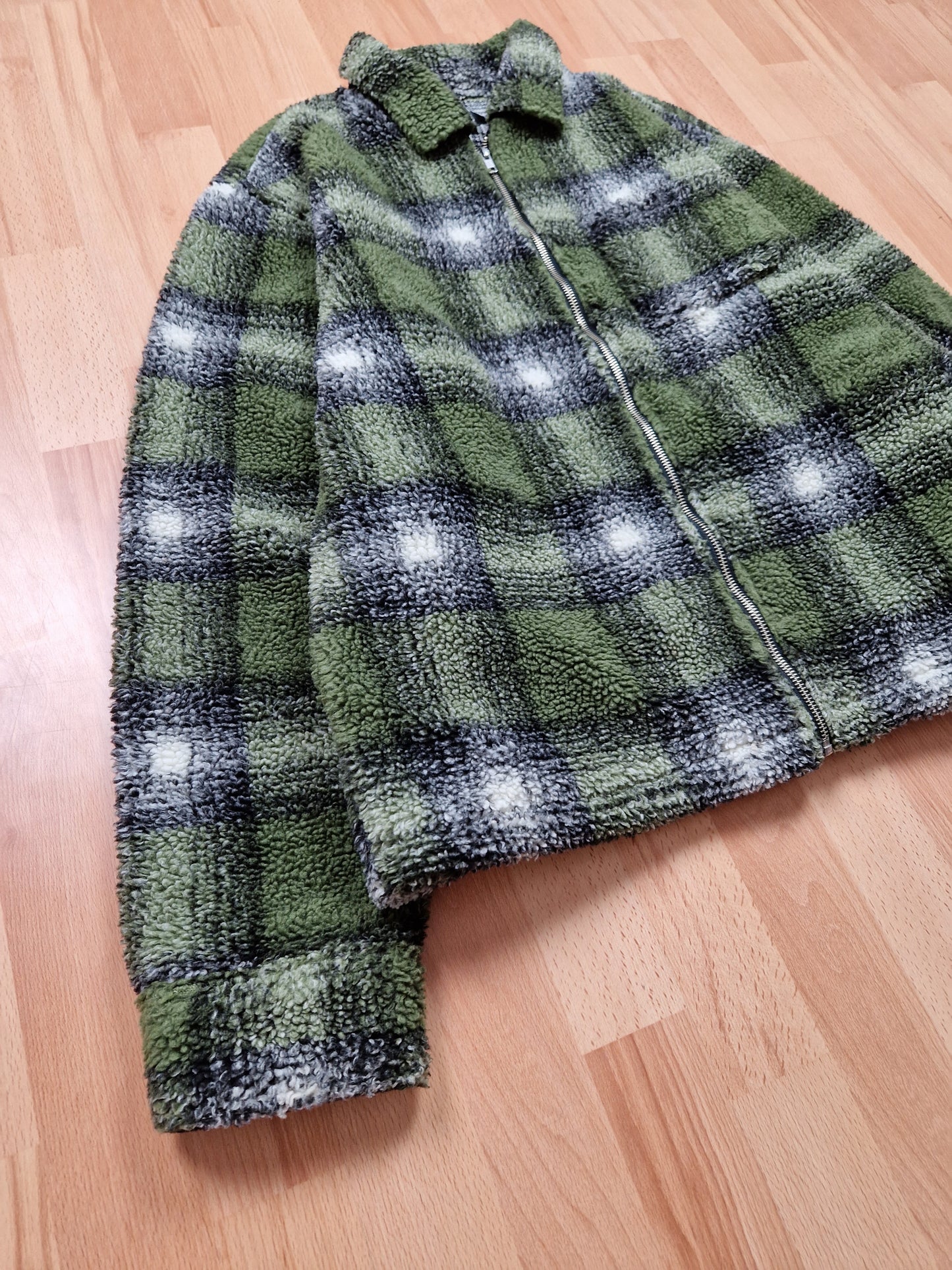 Stussy 'Shadow Plaid' Sherpa Zip Shirt/Jacket (L)