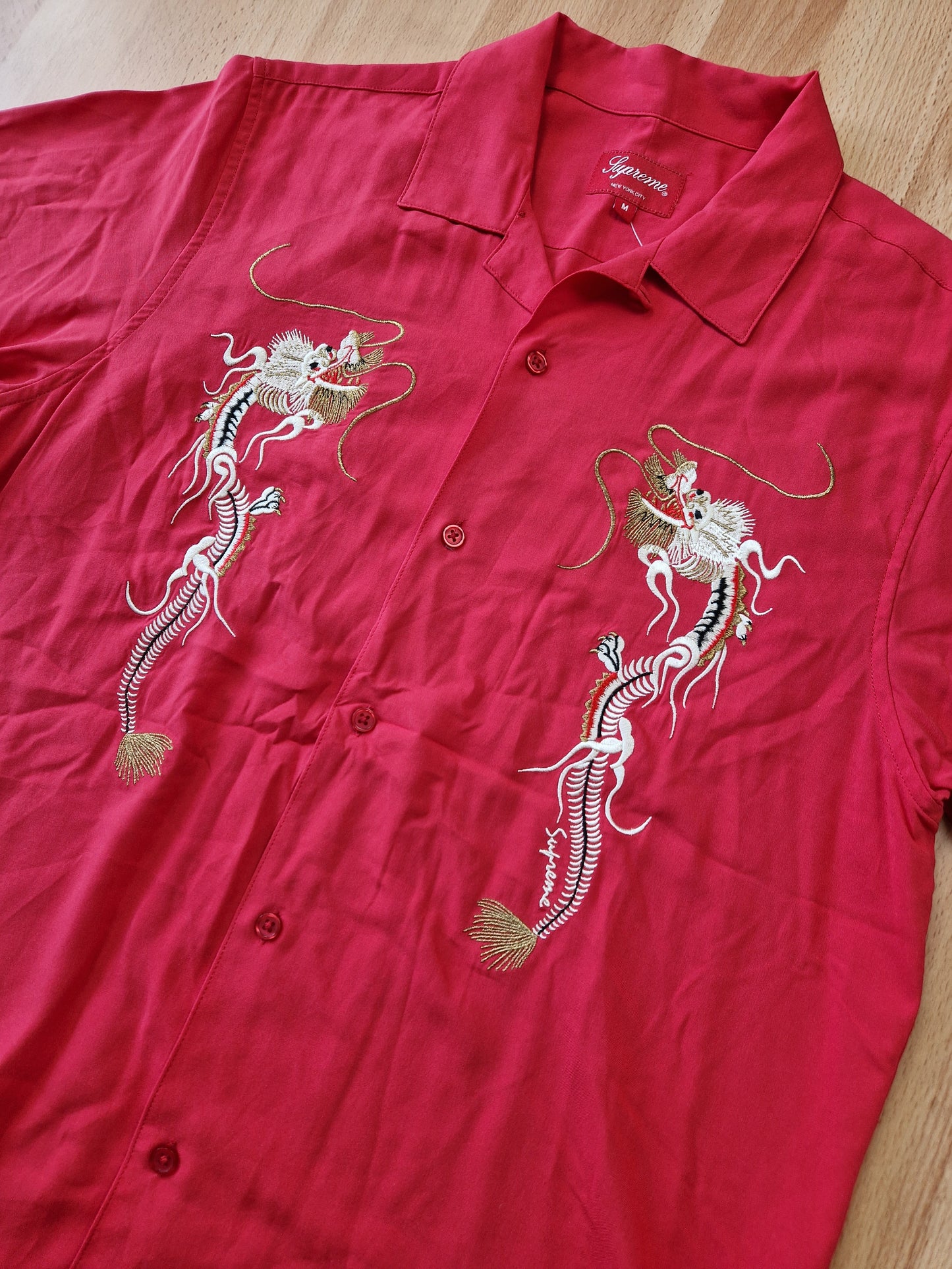 Supreme Dragon Rayon Button Up Shirt (M)