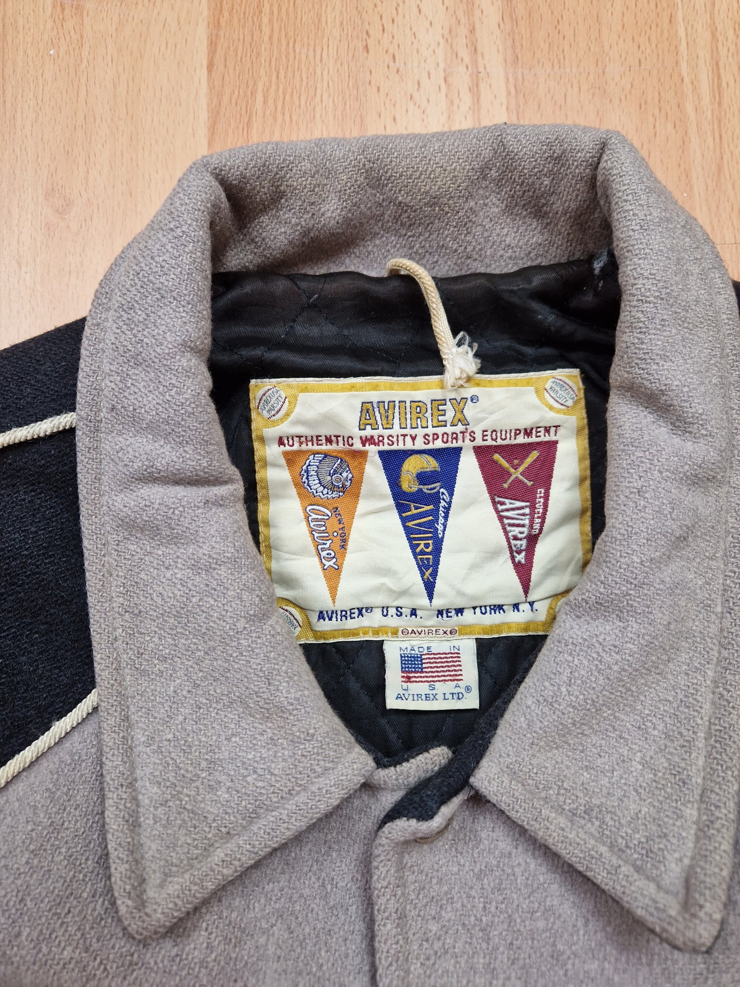 Vintage 90s Avirex Heavyweight Wool Varsity Jacket (XL)