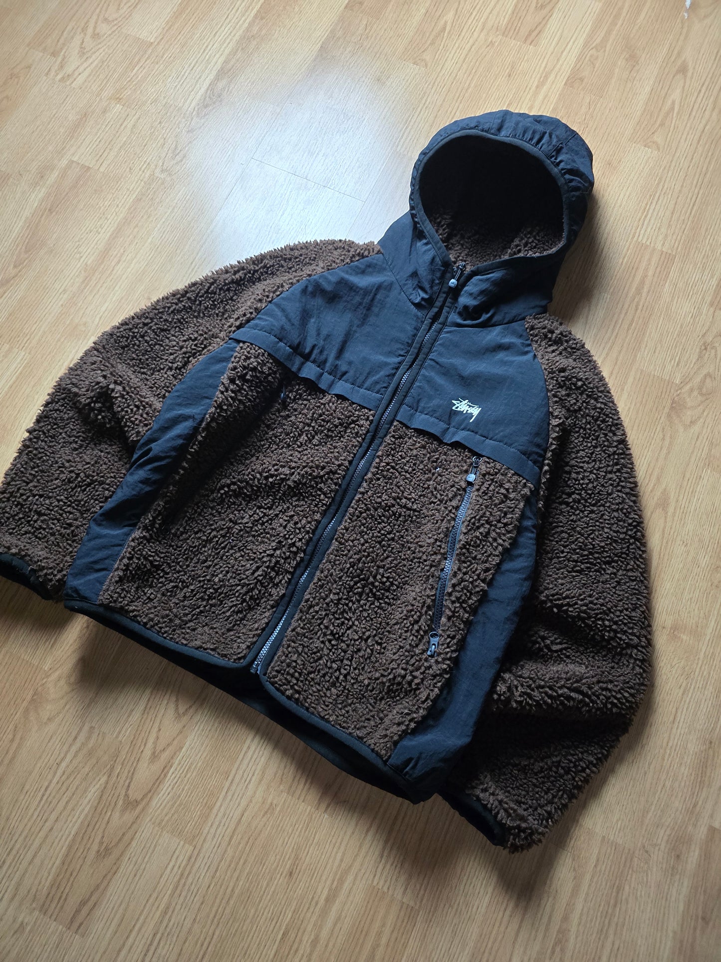 Stussy Sherpa Panelled Hooded Jacket (M)