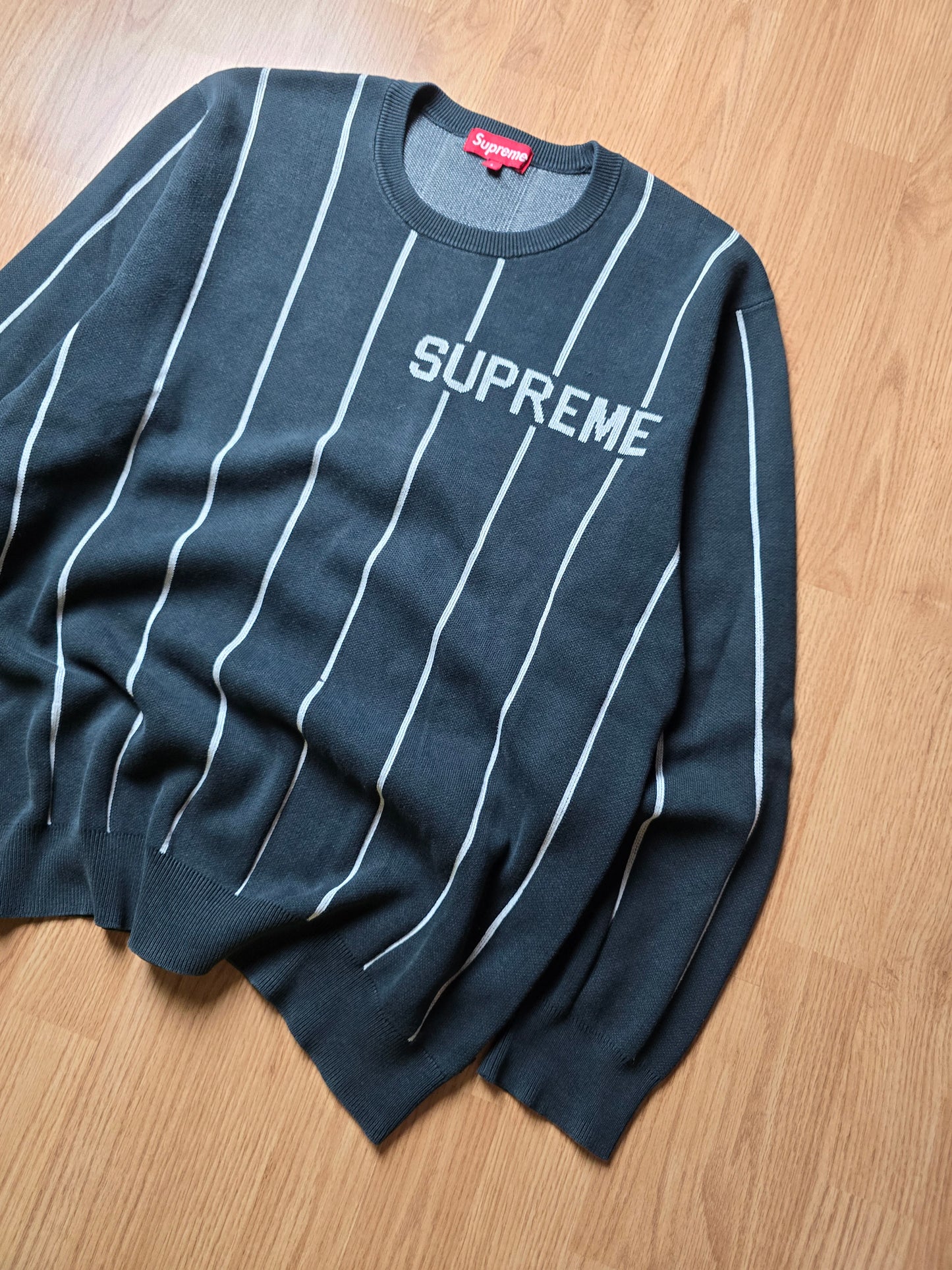 Supreme Wide Pinstripe Knit Sweater (M/L)