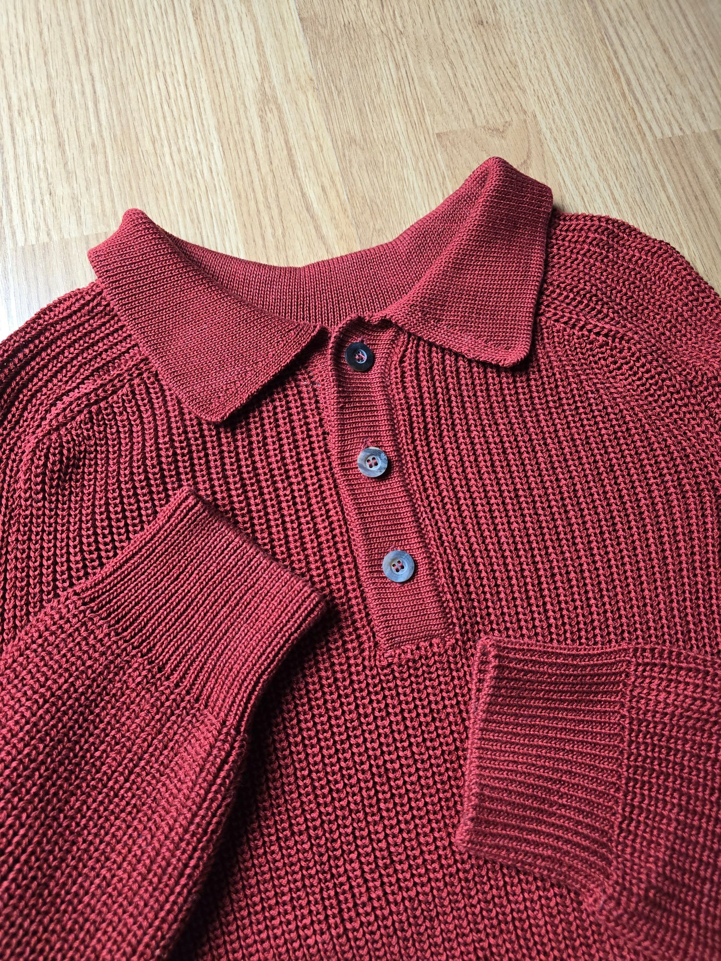 Corridor NYC Long Sleeve Slouchy Knit Polo Sweater (M/L)