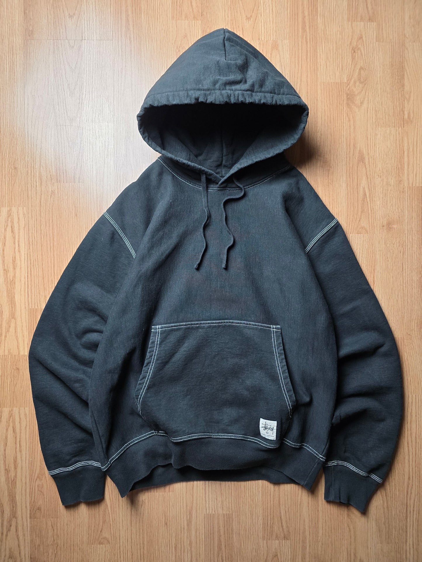 Stussy Contrast Stitch Label Hoodie (L)