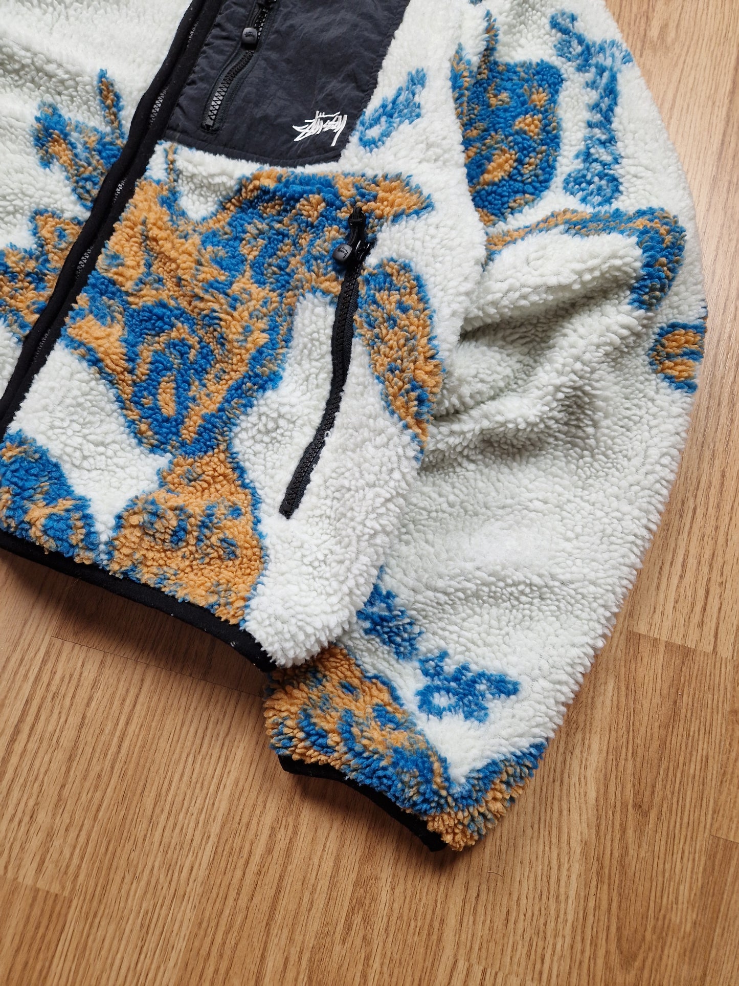 Stussy Floral Sherpa Hooded Jacket (S)