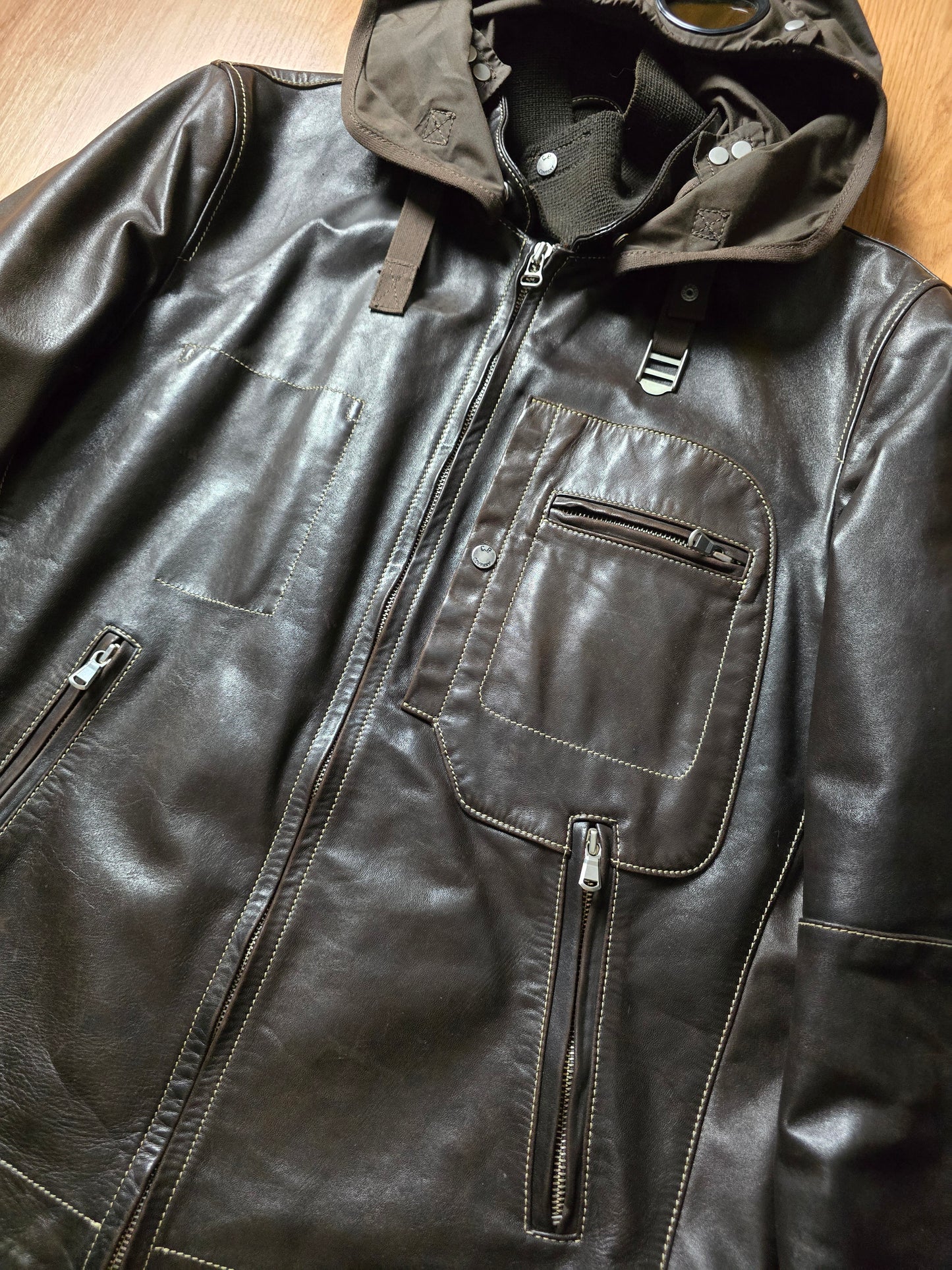 RARE C.P. Company Leather Goggle Jacket (M)