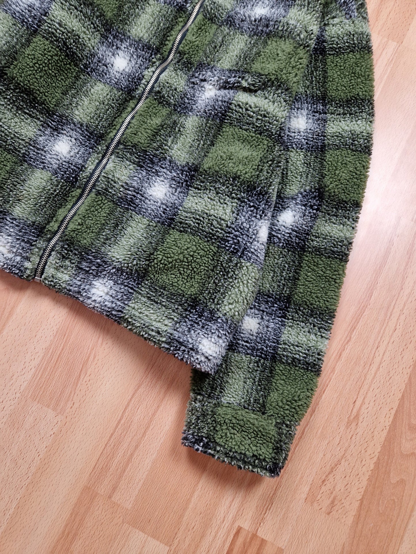 Stussy 'Shadow Plaid' Sherpa Zip Shirt/Jacket (L)