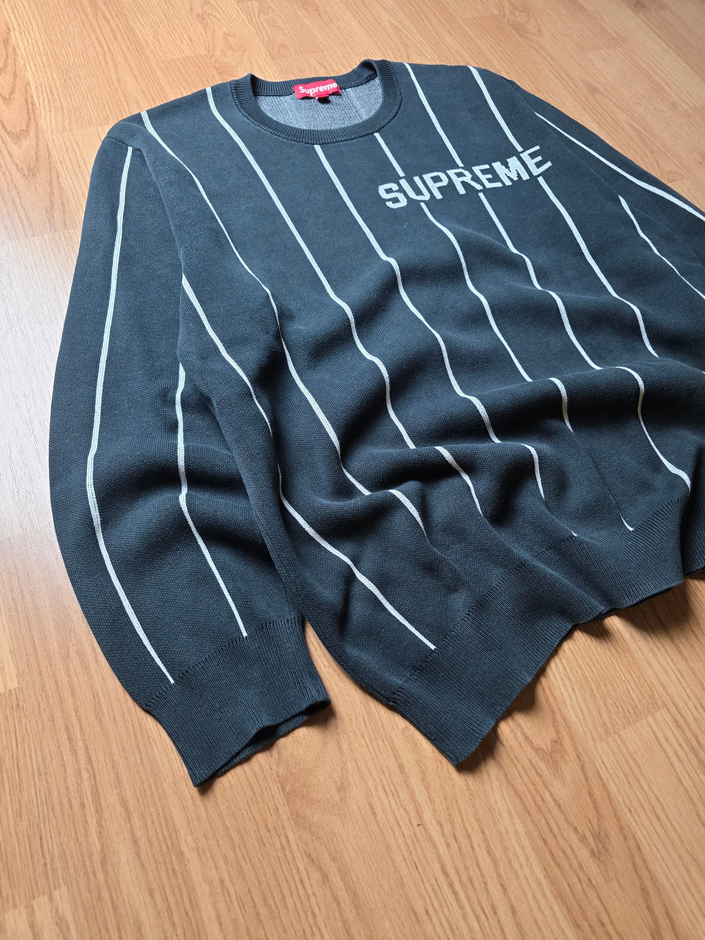 Supreme Wide Pinstripe Knit Sweater (M/L)