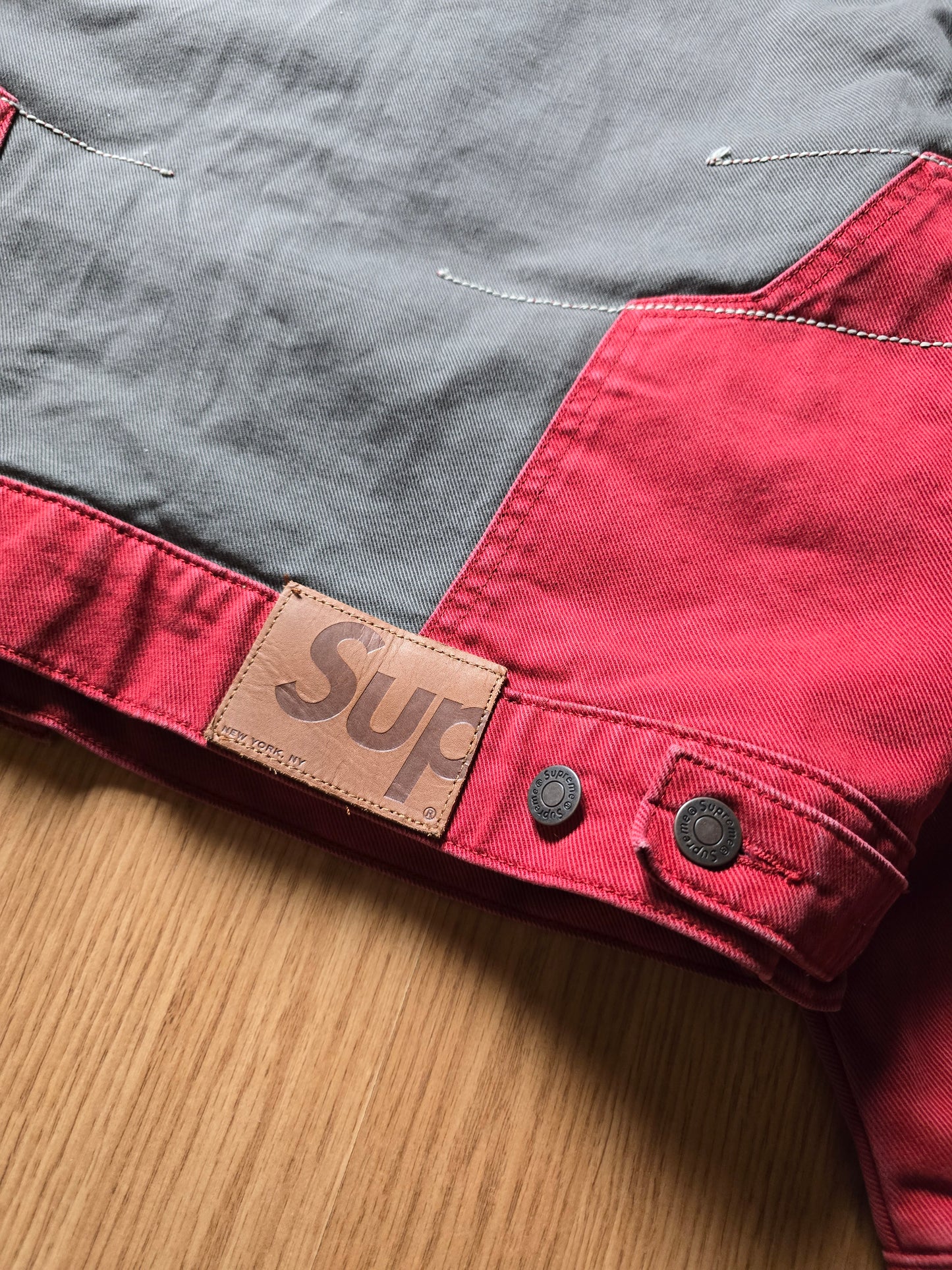 Supreme 2-Tone Paneled Denim Jacket (M)