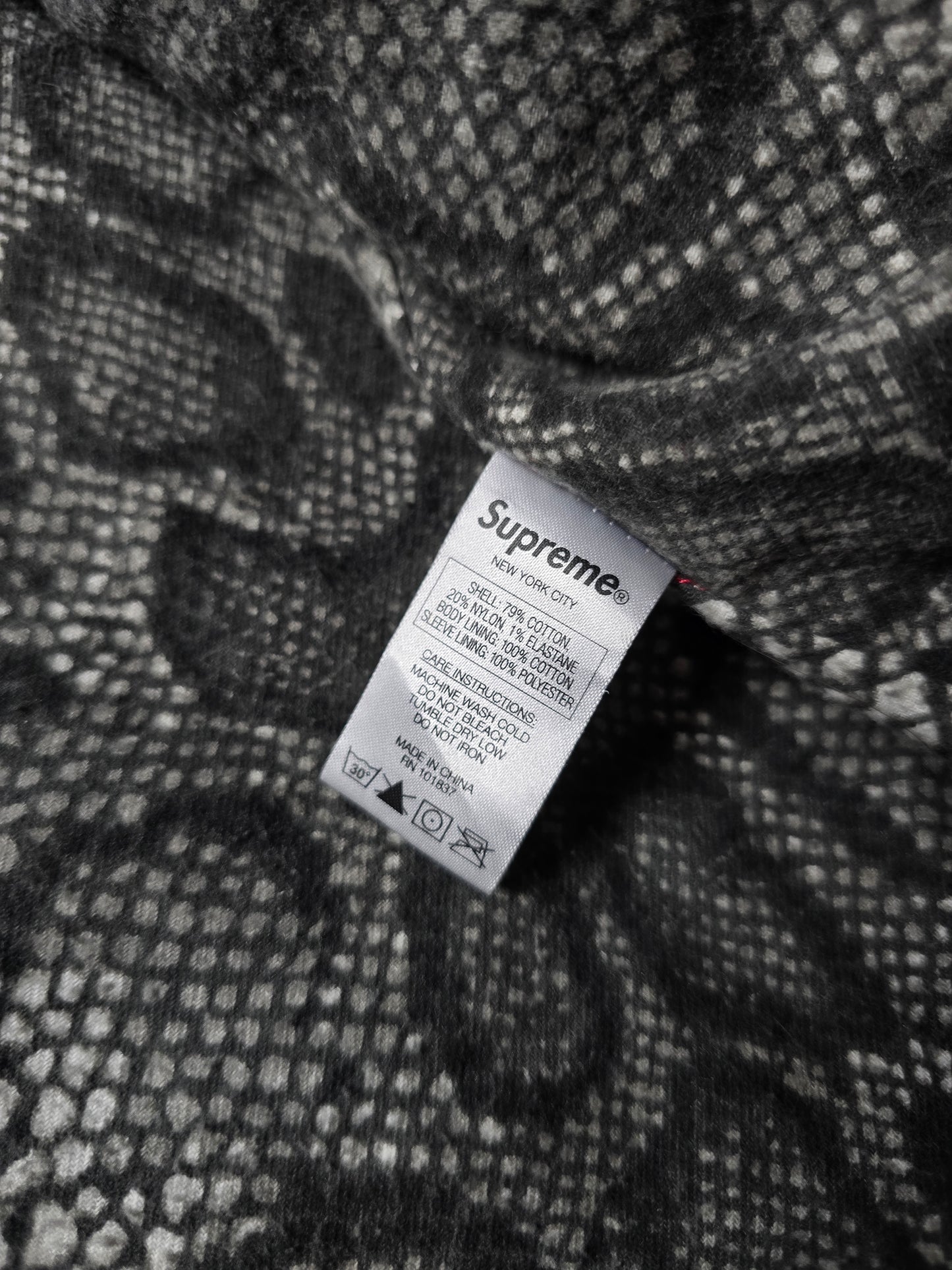 Supreme Corduroy Snake Skin Lined Harrington Jacket (M)