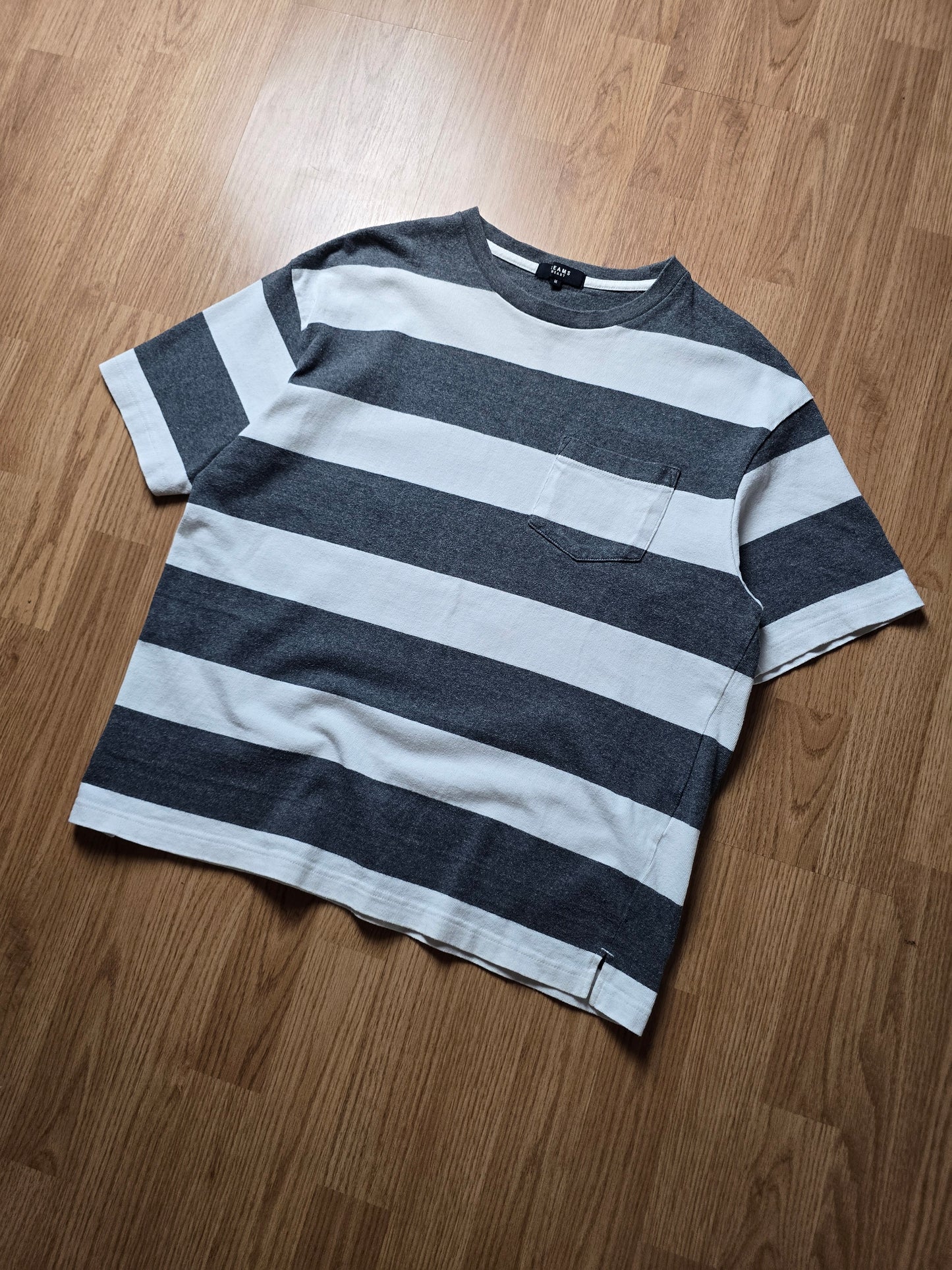 Beams Heart Boxy Striped Pocket Tee (M)