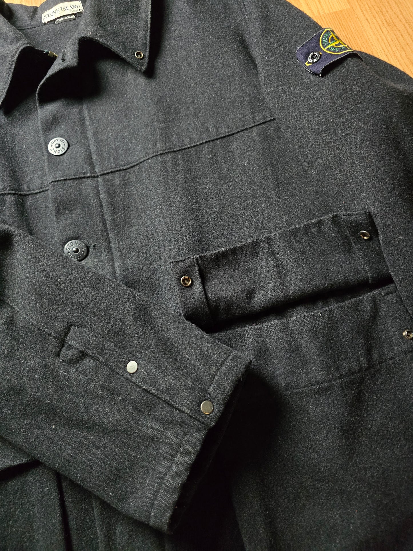 RARE STONE ISLAND AW00 MELANGE WOOL DECK JACKET (L)