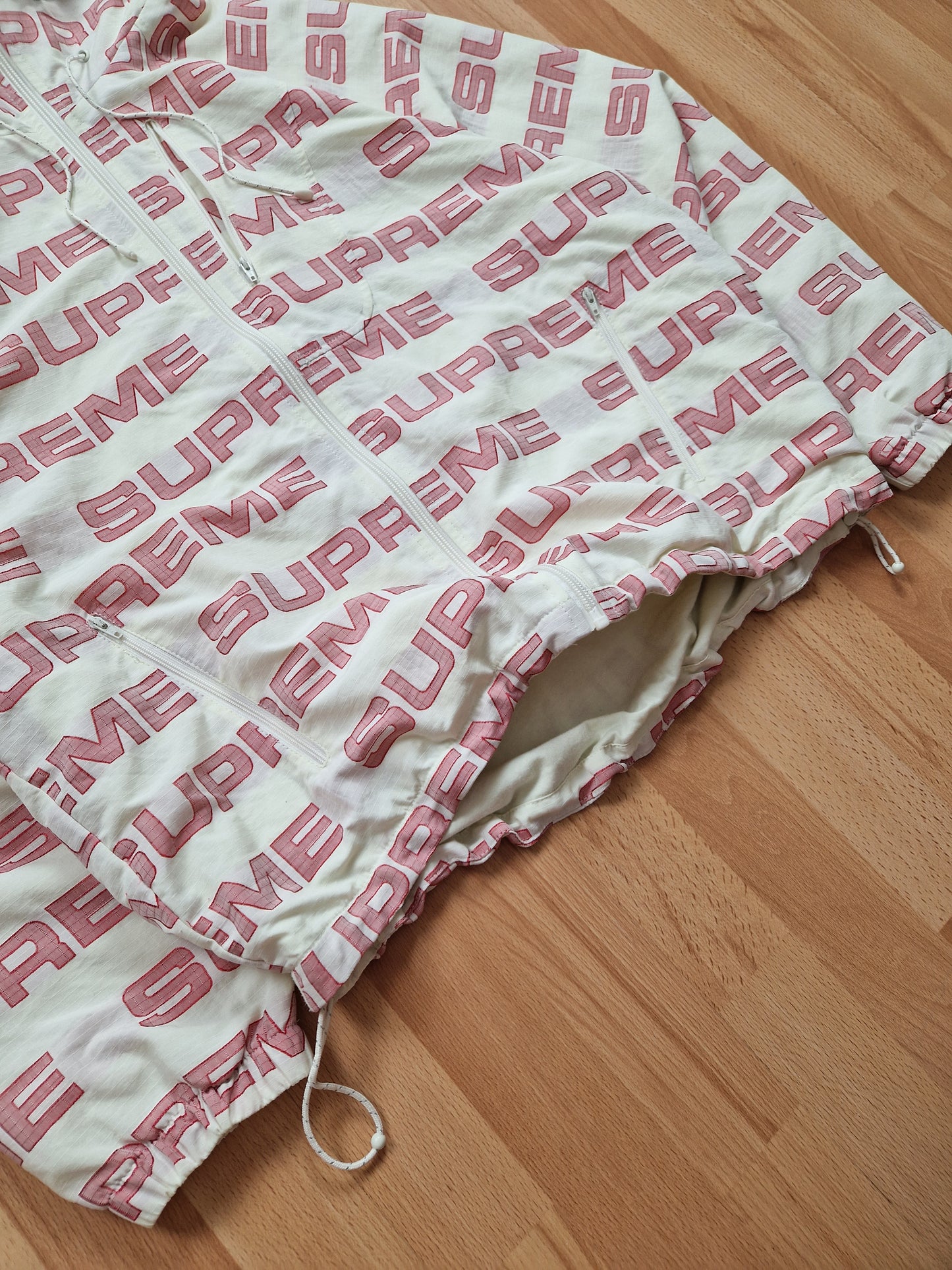 RARE Supreme Logo Ripstop Hooded Track Jacket (M)