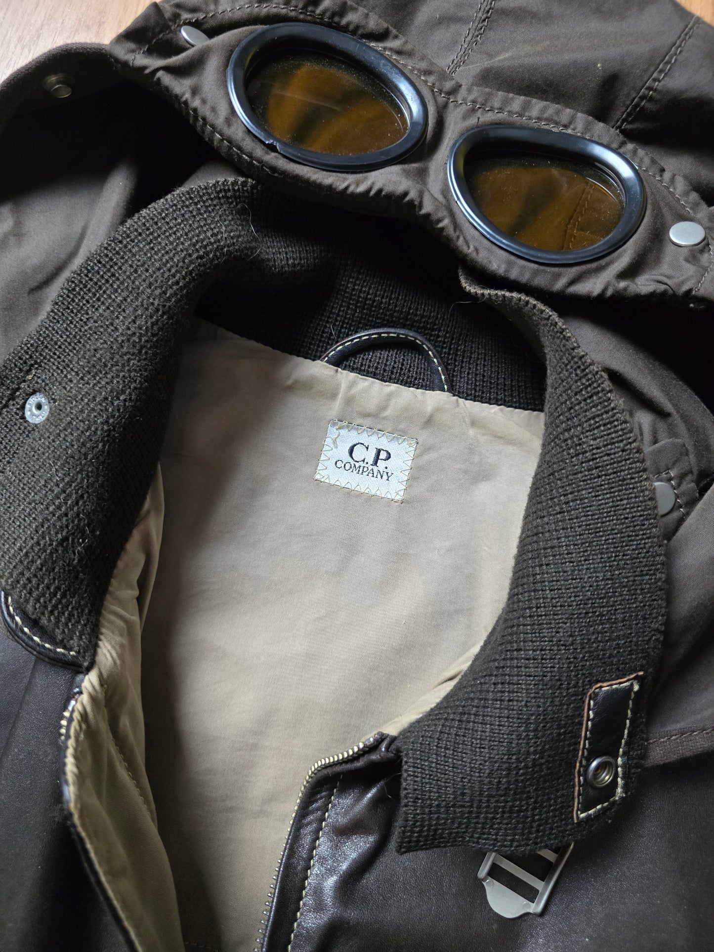 RARE C.P. Company Leather Goggle Jacket (M)