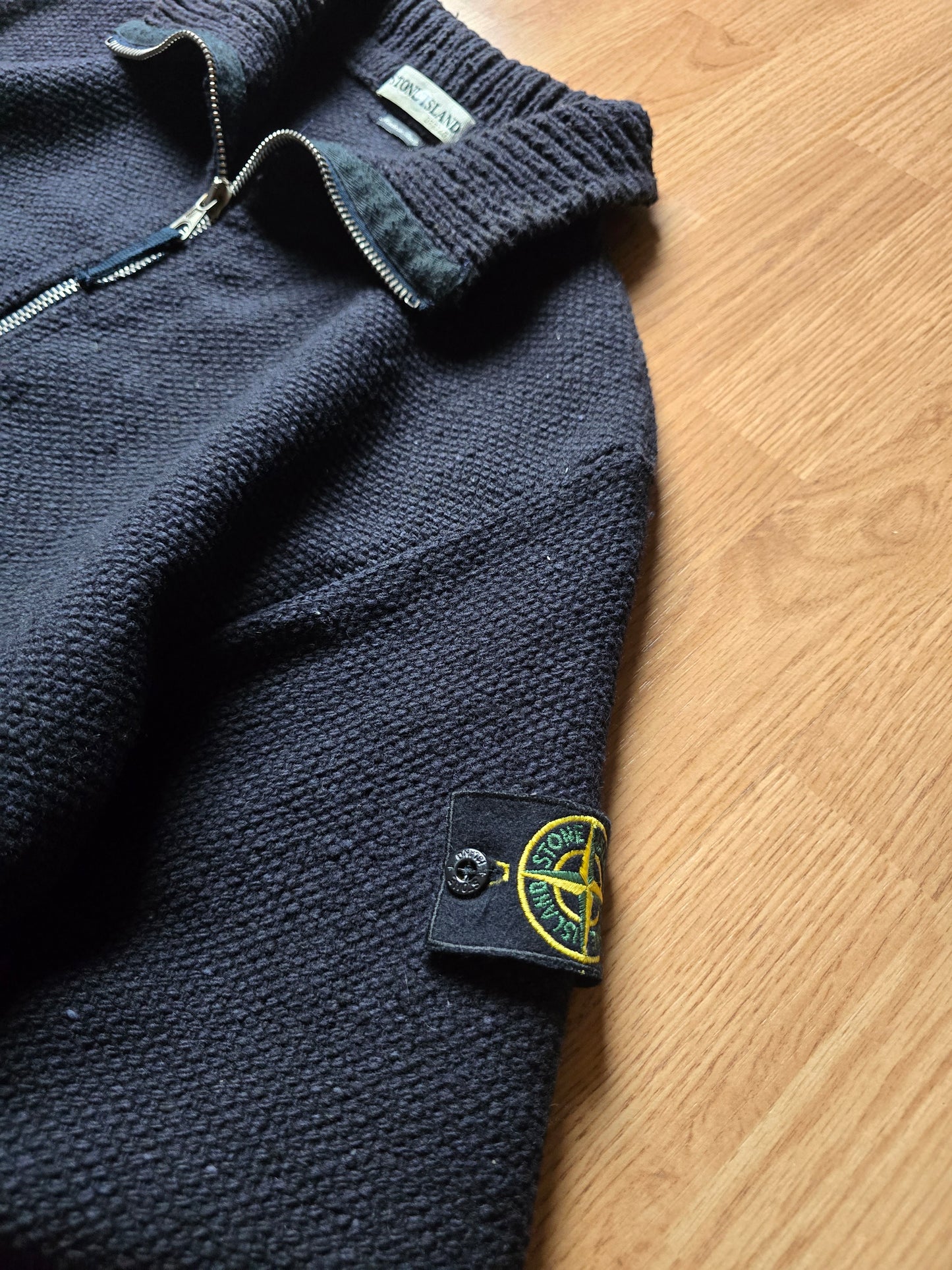 Vintage Stone Island AW01 Heavyweight Wool Zip Cardigan (L)