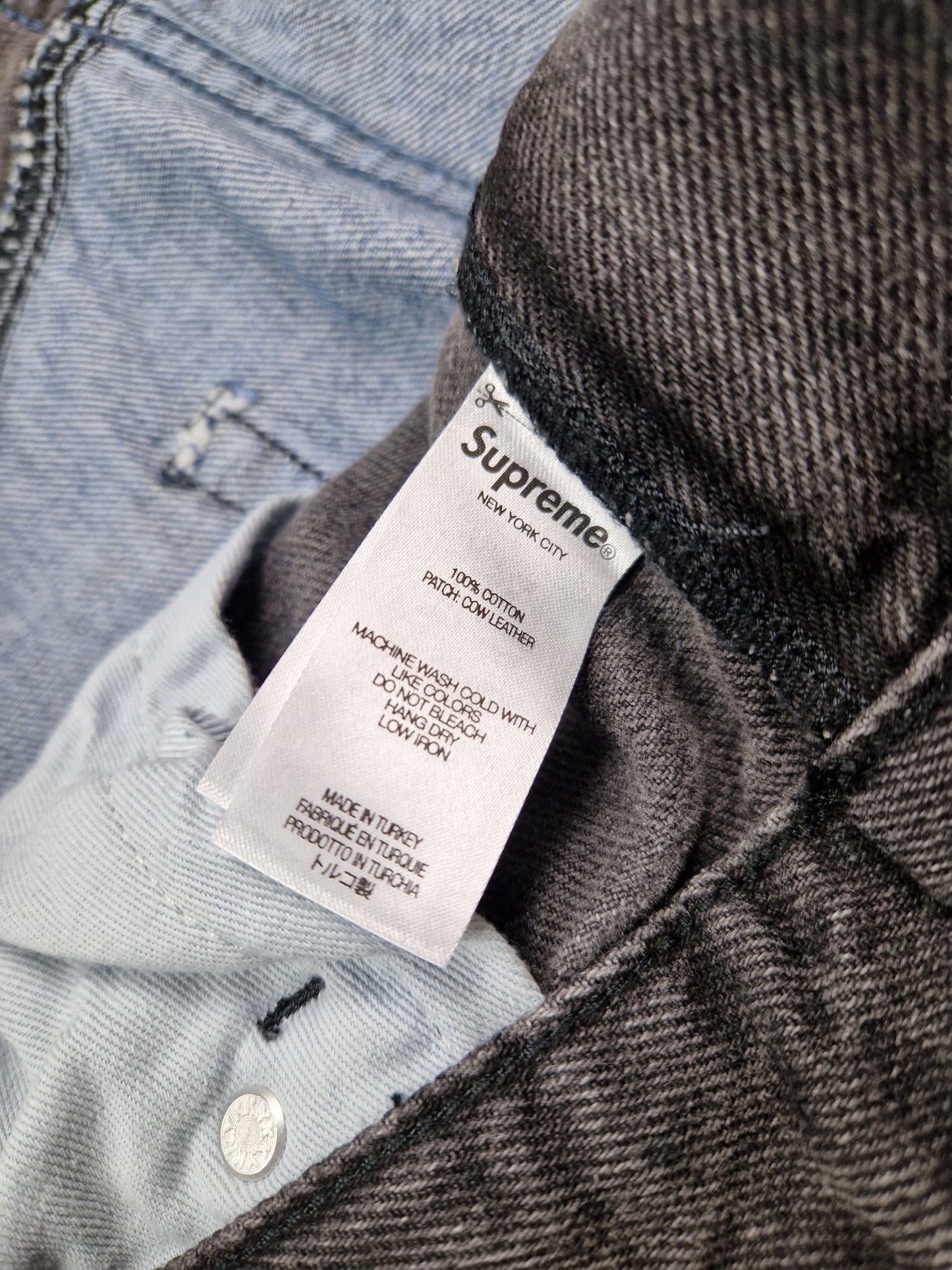 RARE Supreme 2-Tone Panelled Denim Jeans (34-36x32)