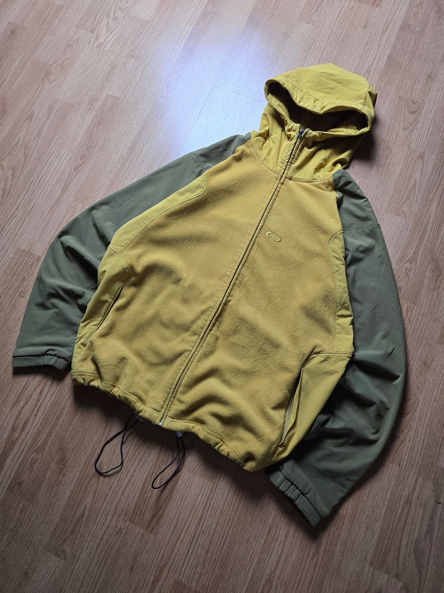 00s Oakley Zip-Up Technical Pannelled Fleece Hoodie (L)