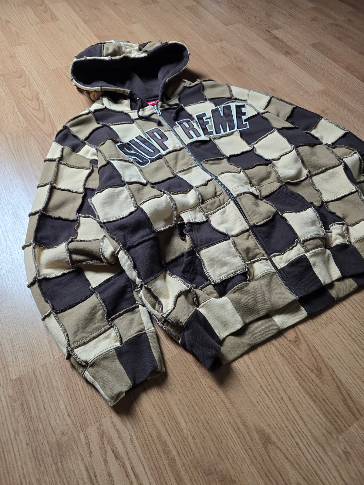 Supreme Reverse Patchwork Zip Hoodie (M/L)