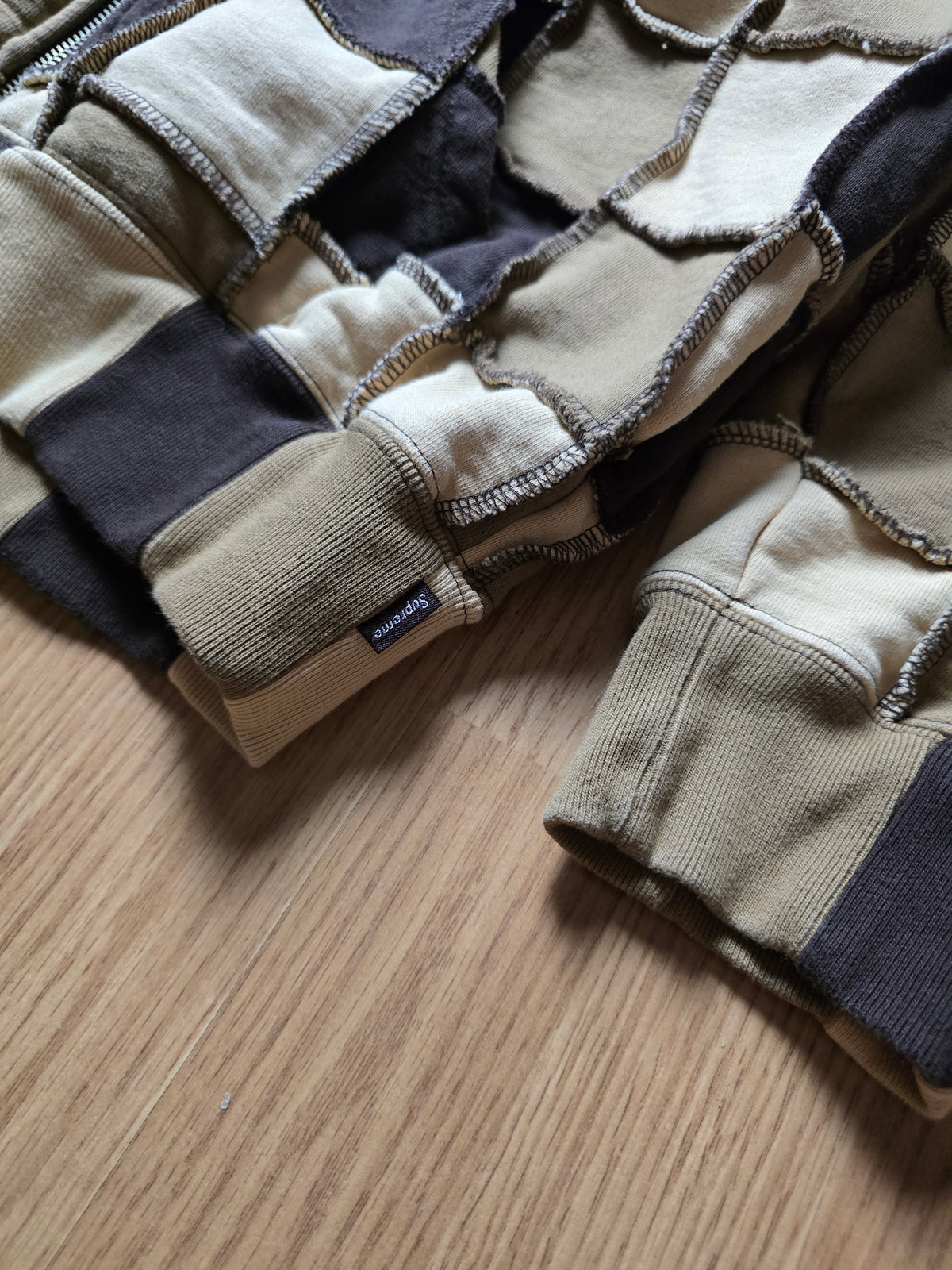 Supreme Reverse Patchwork Zip Hoodie (M/L)
