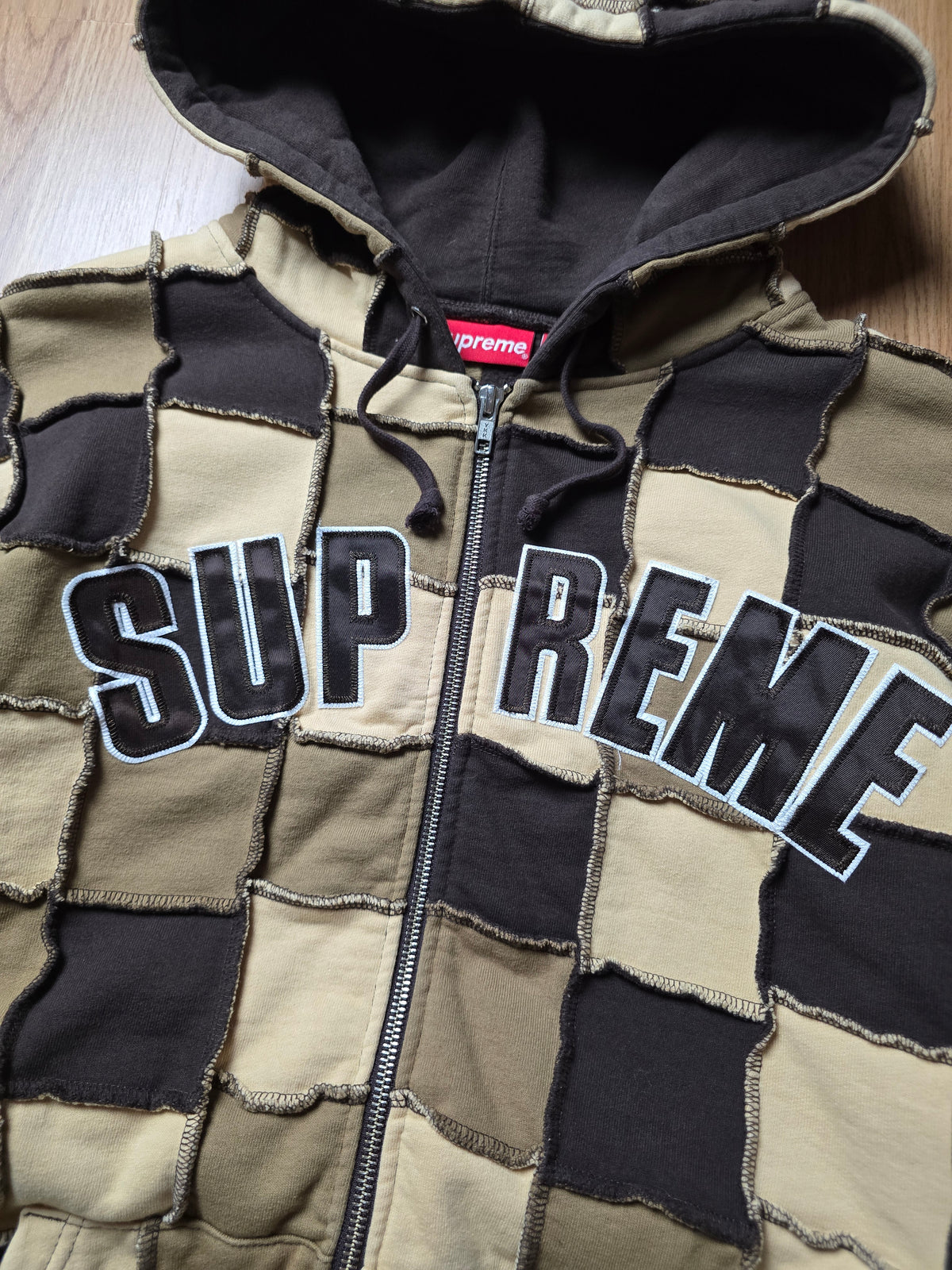 Supreme Reverse Patchwork Zip Hoodie (M/L)