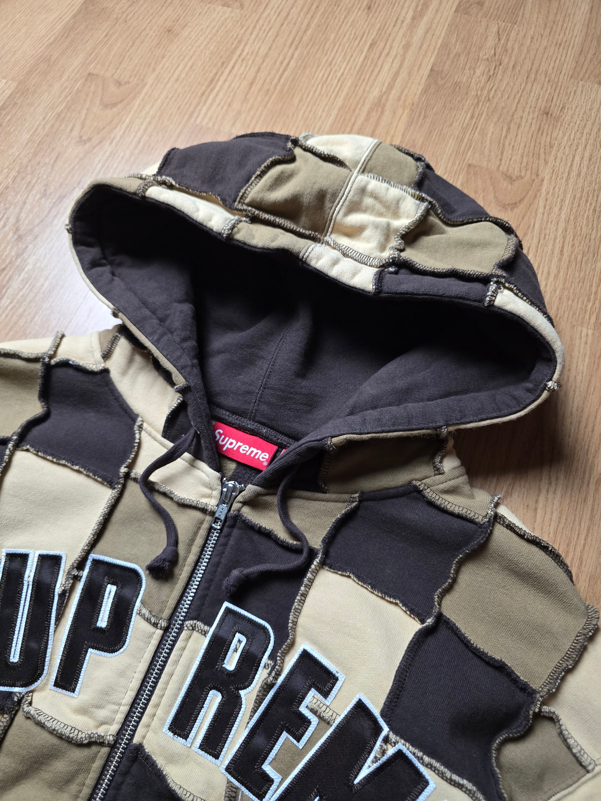 Supreme Reverse Patchwork Zip Hoodie (M/L)