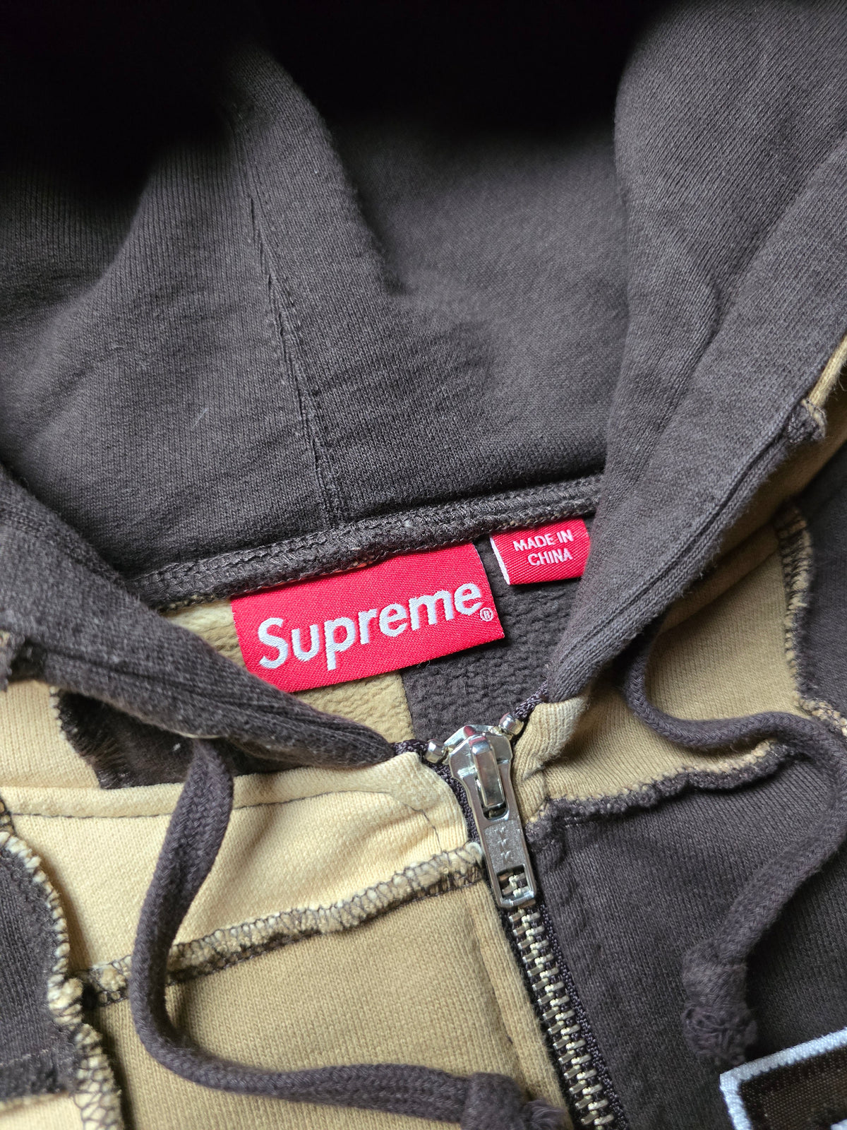 Supreme Reverse Patchwork Zip Hoodie (M/L)