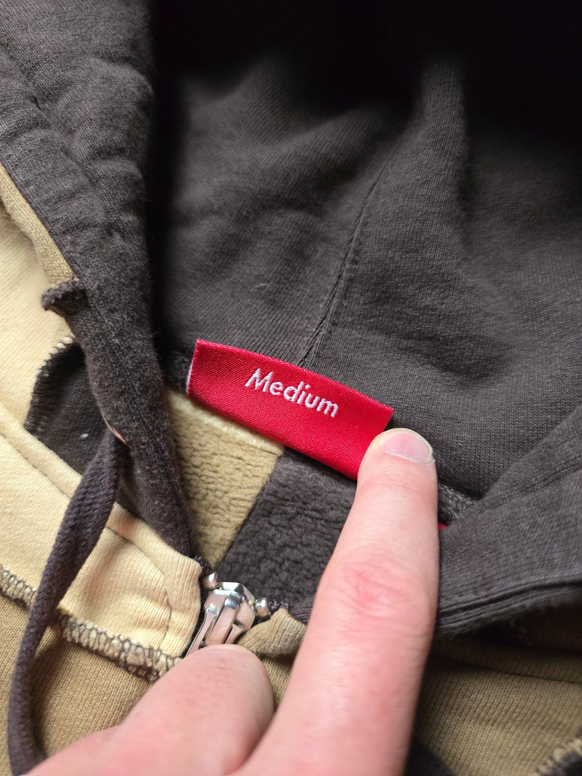 Supreme Reverse Patchwork Zip Hoodie (M/L)