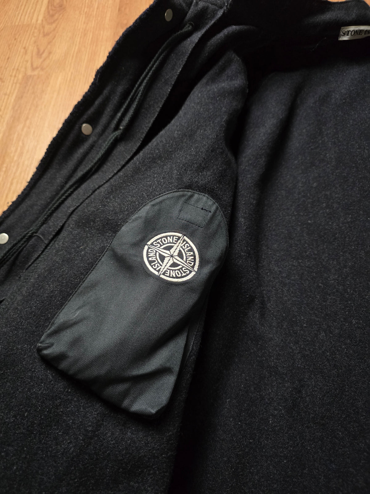 RARE Stone Island AW99 Heavyweight Wool Coat With Removable Dutch Rope Liner (XL)