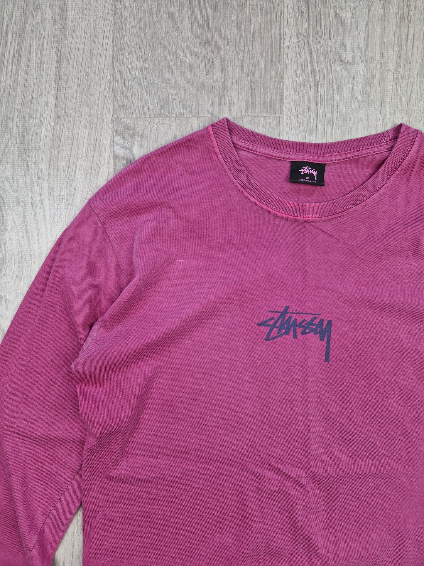 Stussy long sleeve over dyed tee (M)