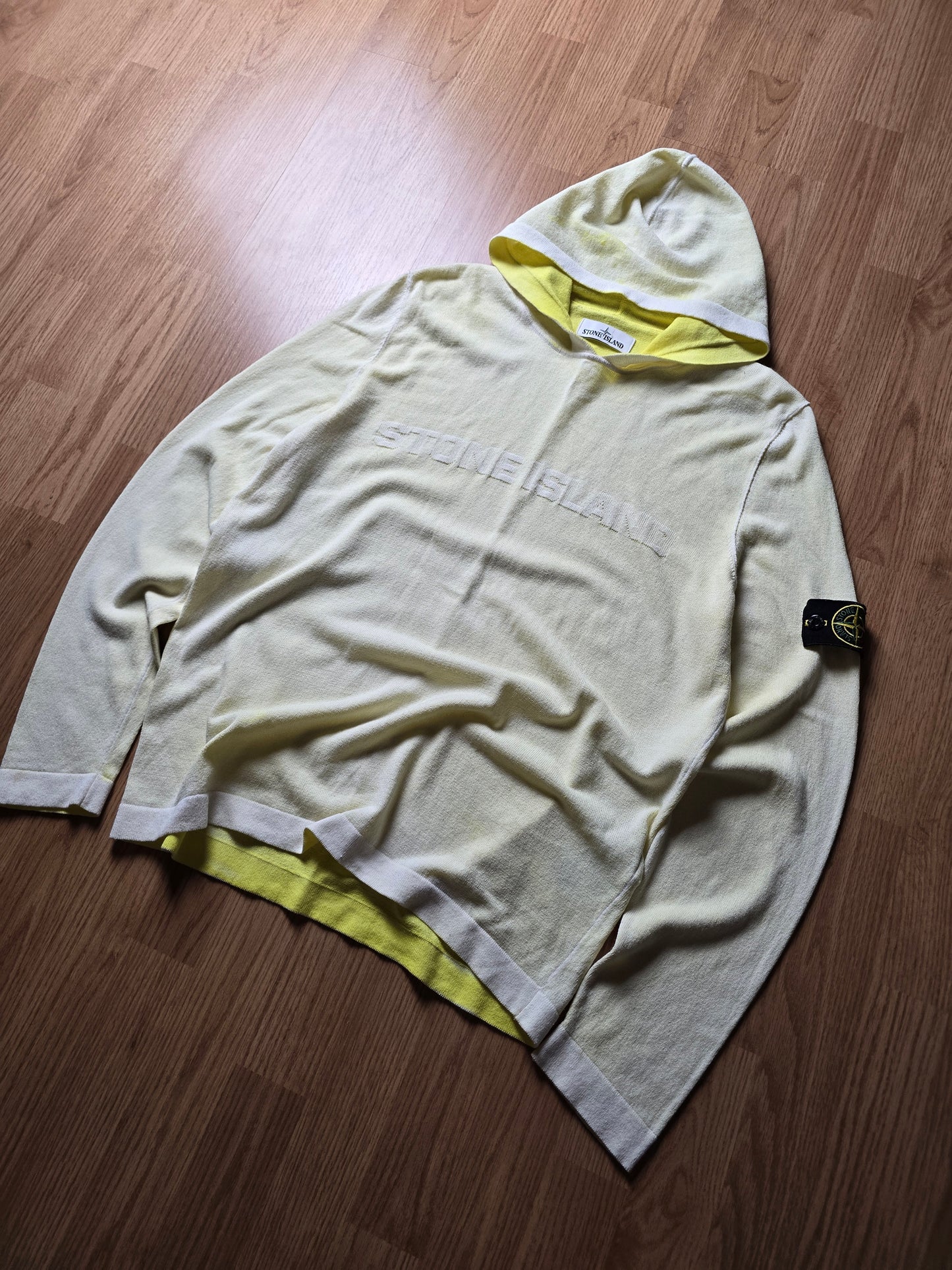 Stone Island Hand Sprayed Dust Spellout Hoodie (M)