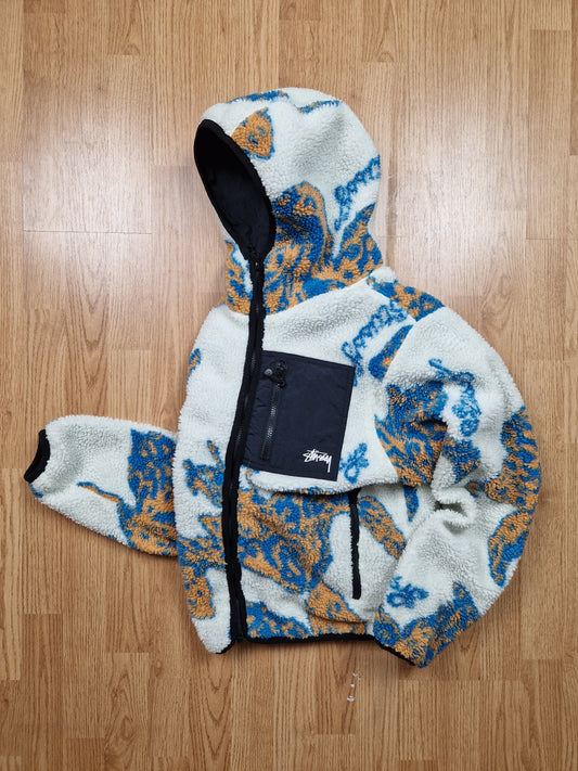Stussy Floral Sherpa Hooded Jacket (S)