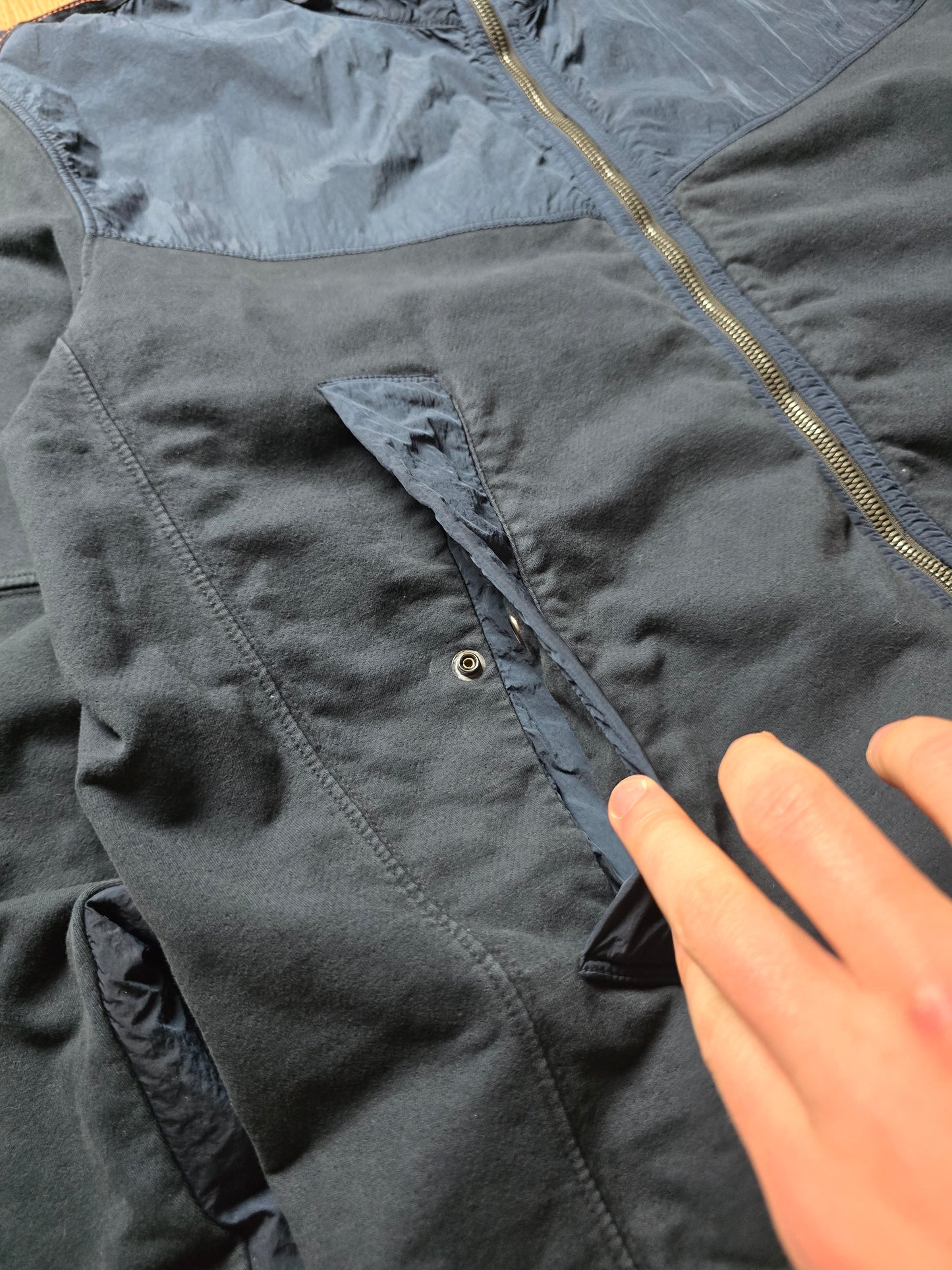 Parajumpers 'Fleece' Nylon Panelled Zip Hoodie (M)